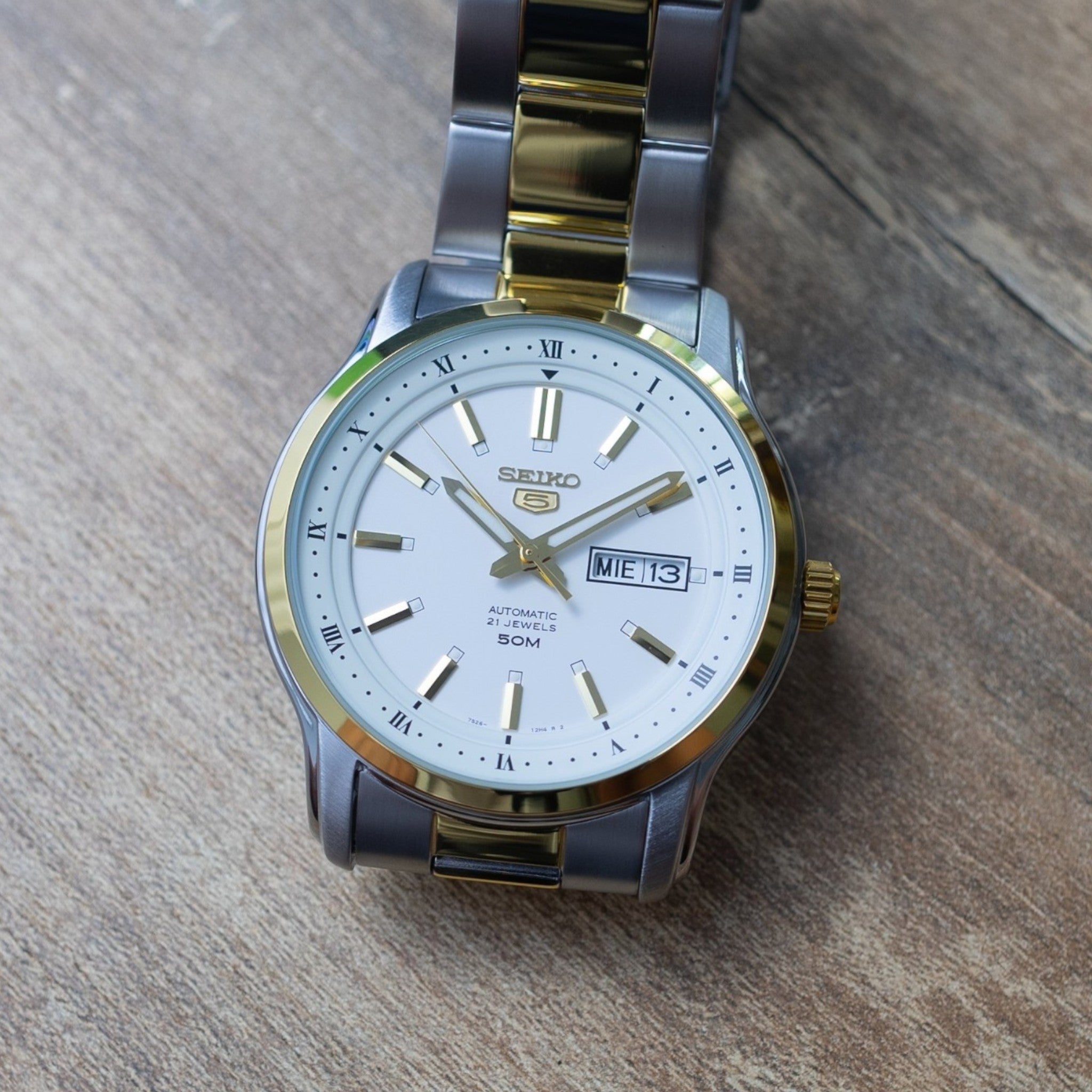 Montre Seiko 5 SNKP14K1 Homme Automatique Blanc