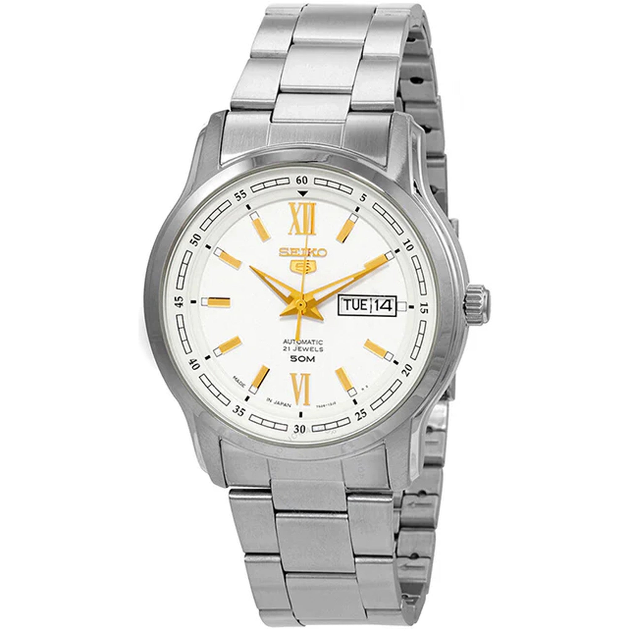Montre Seiko 5 Homme Automatique SNKP15J1 Blanc