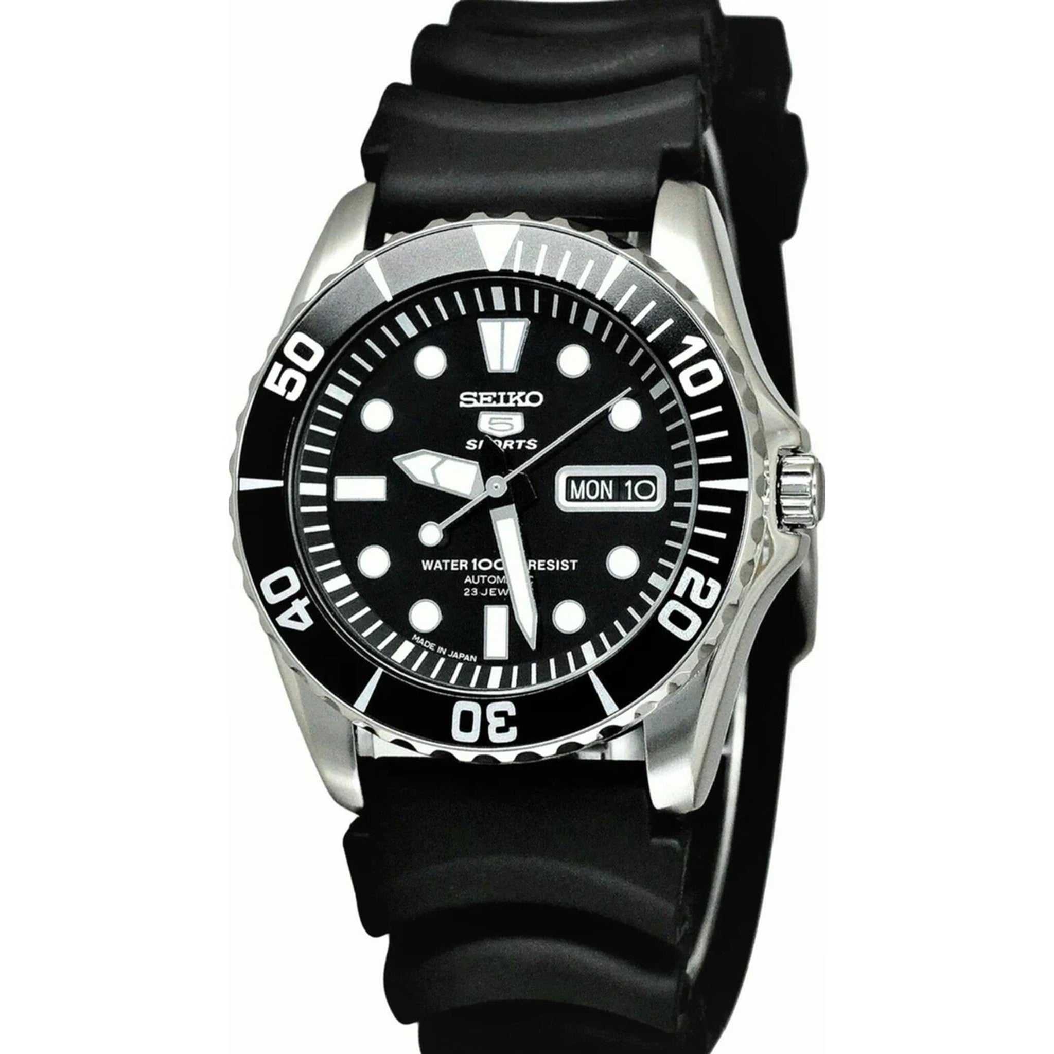 Seiko 5 Sports Men's Automatic Watch SNZF17J2 Black Rubber Strap