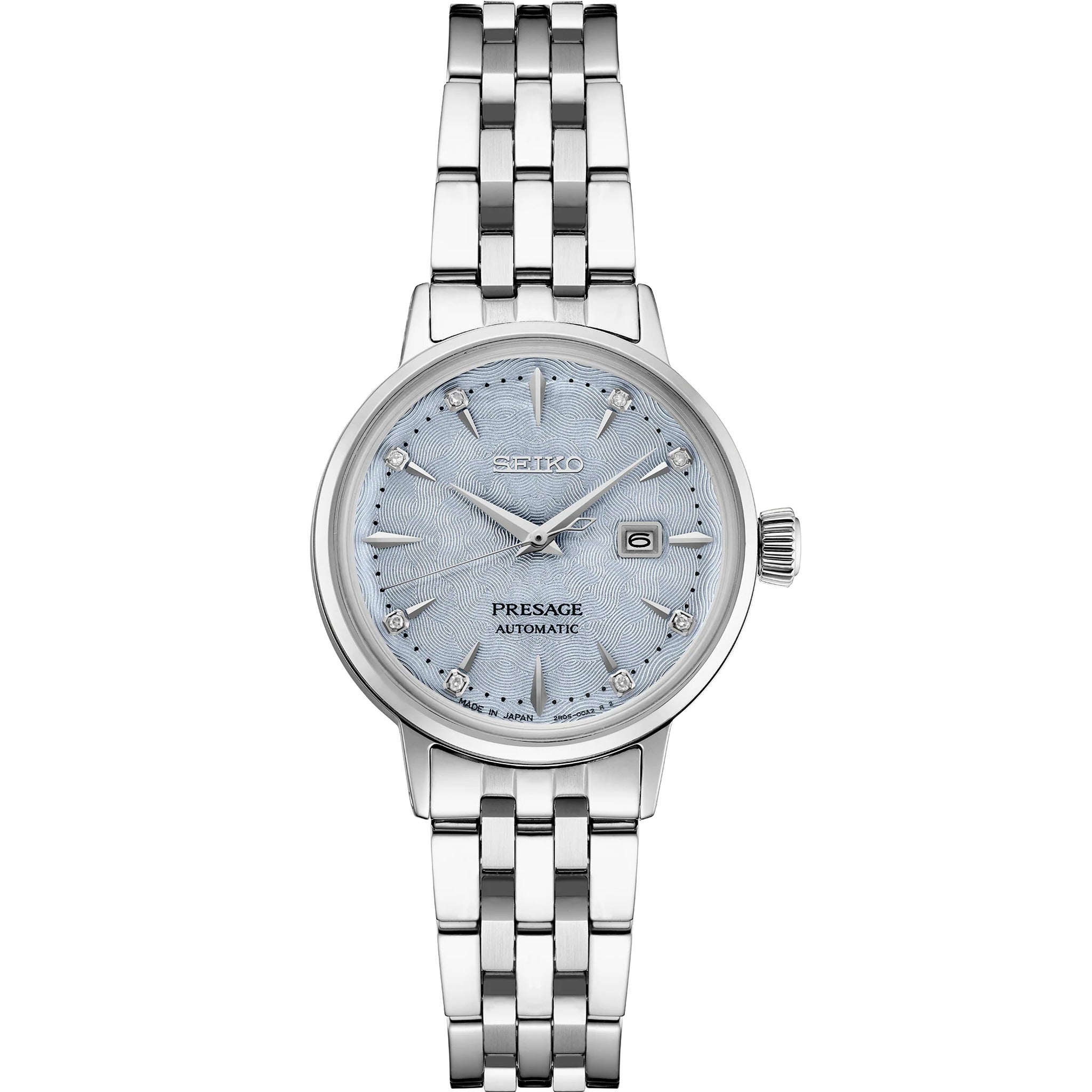 Montre Seiko Presage Cocktail Automatique Femme SRE007J1 Bleu Clair Sky Diving