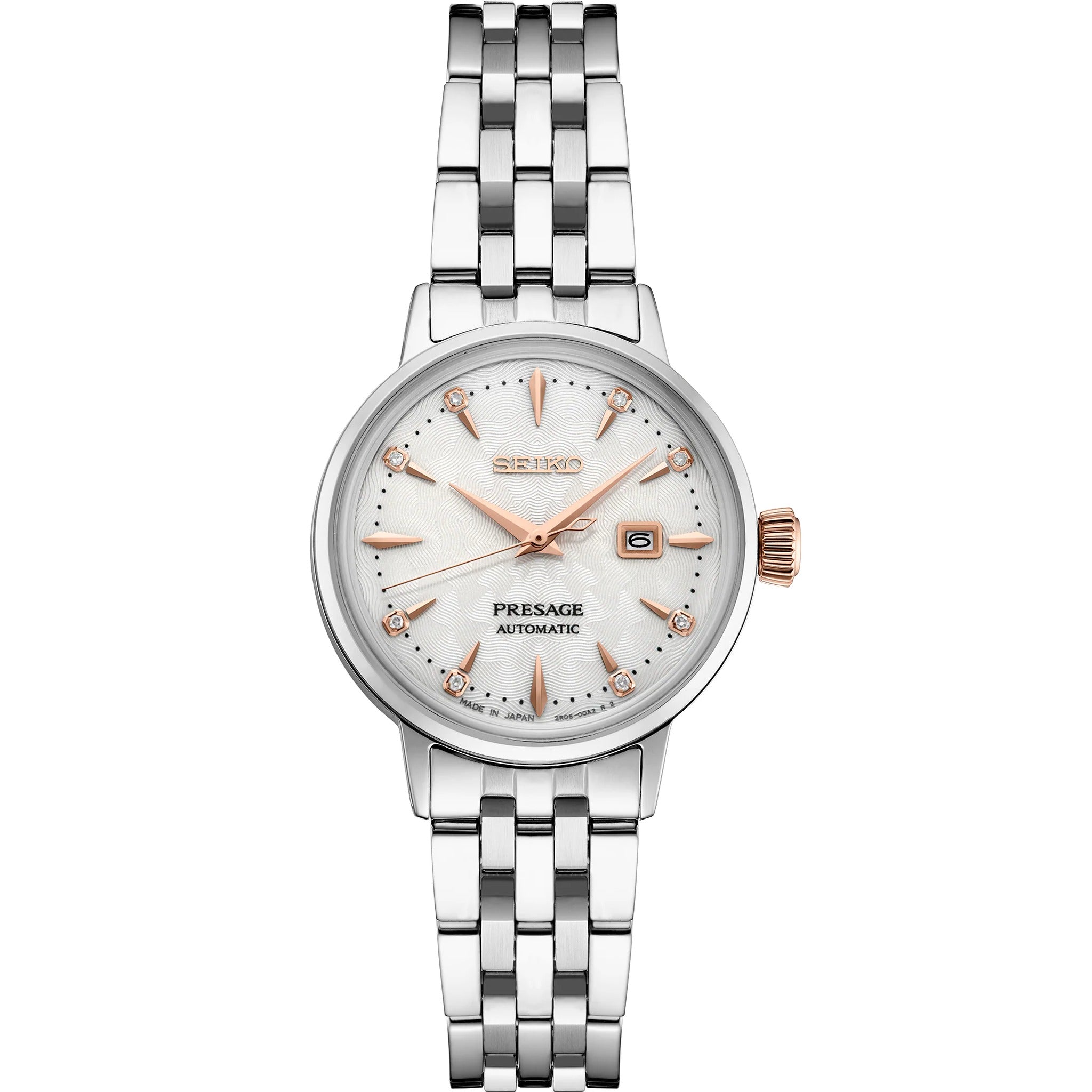 Seiko Presage Cocktail Automatic Women's Watch SRE009J1 White Rose Gold Clover Club