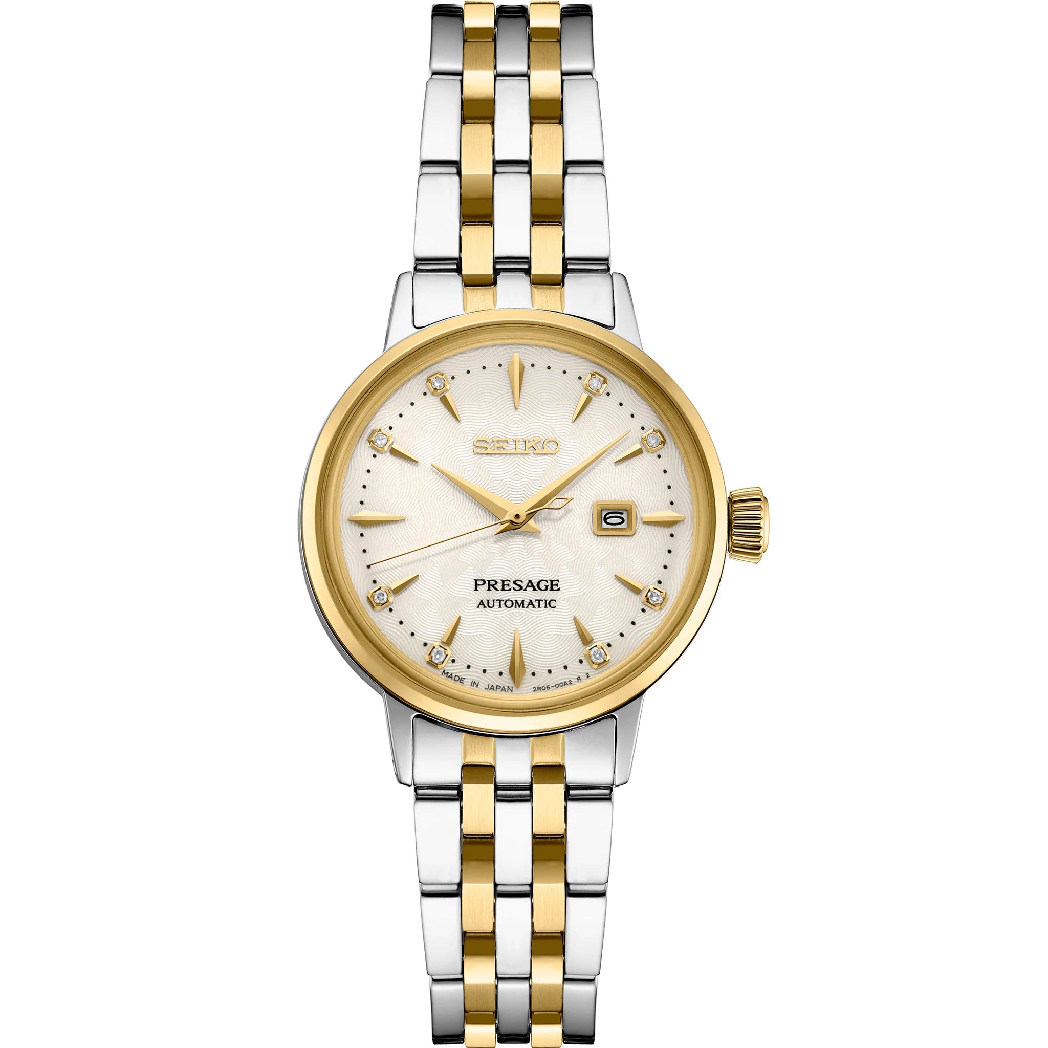 Montre Seiko Presage Cocktail Automatique Femme SRE010J1 Argenté Doré White Lady