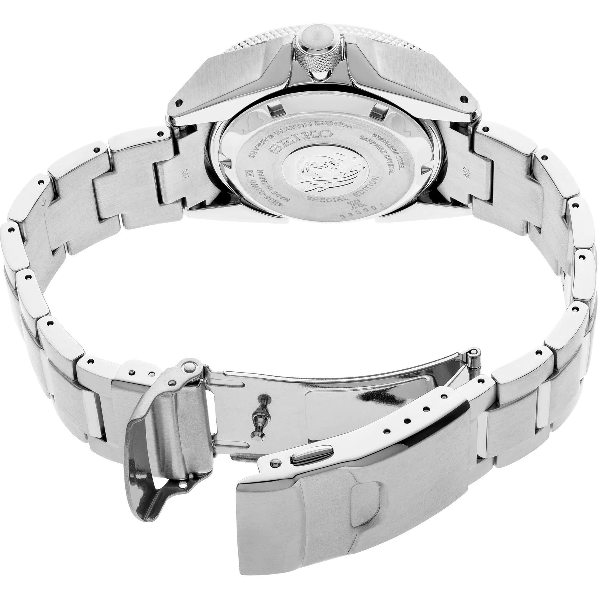 Seiko Prospex Automatik-Herrenuhr SRPE33K1 Blaue „Save the Ocean“-Edition