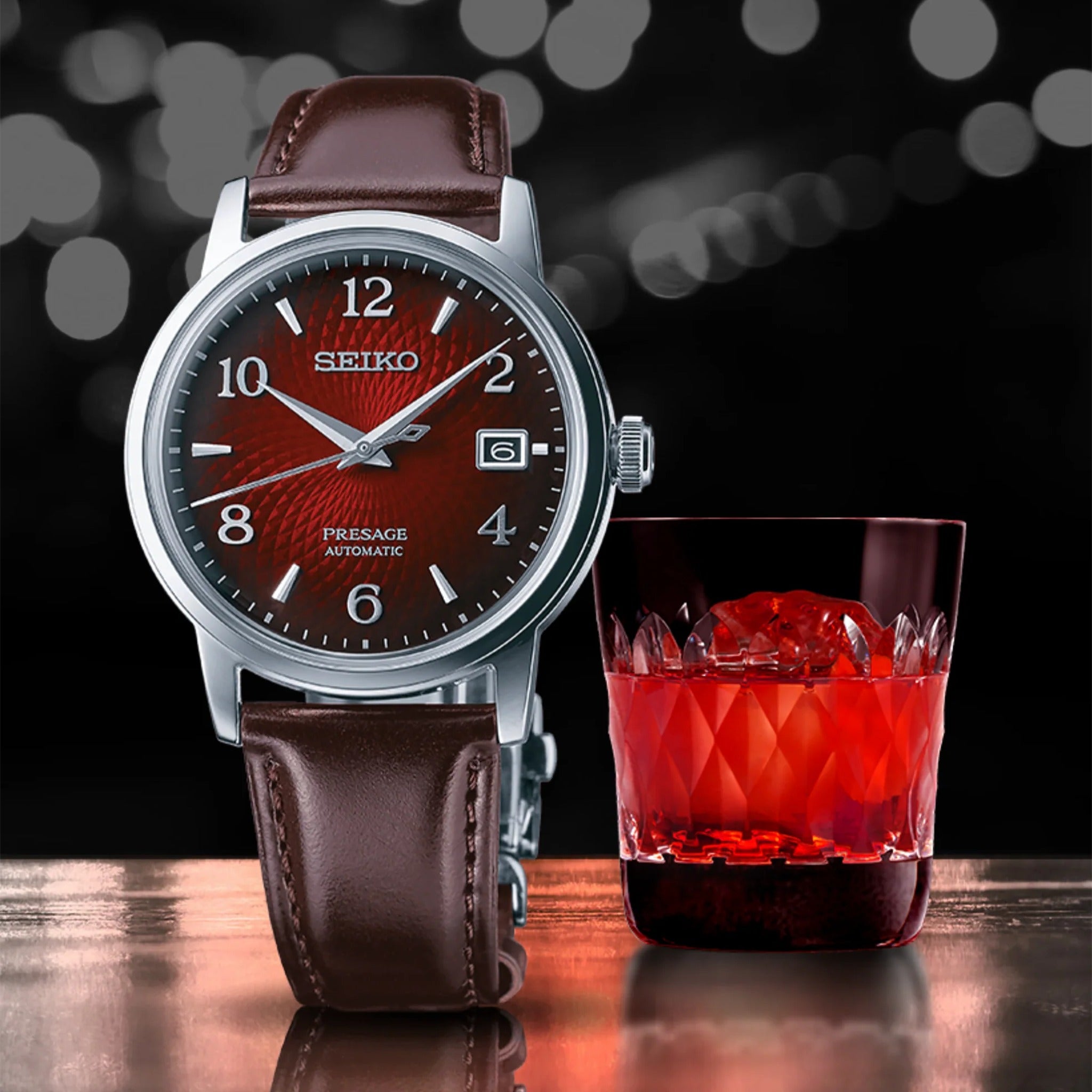 Seiko Presage Cocktail Automatic Men's Watch SRPE41J1 Negroni Red