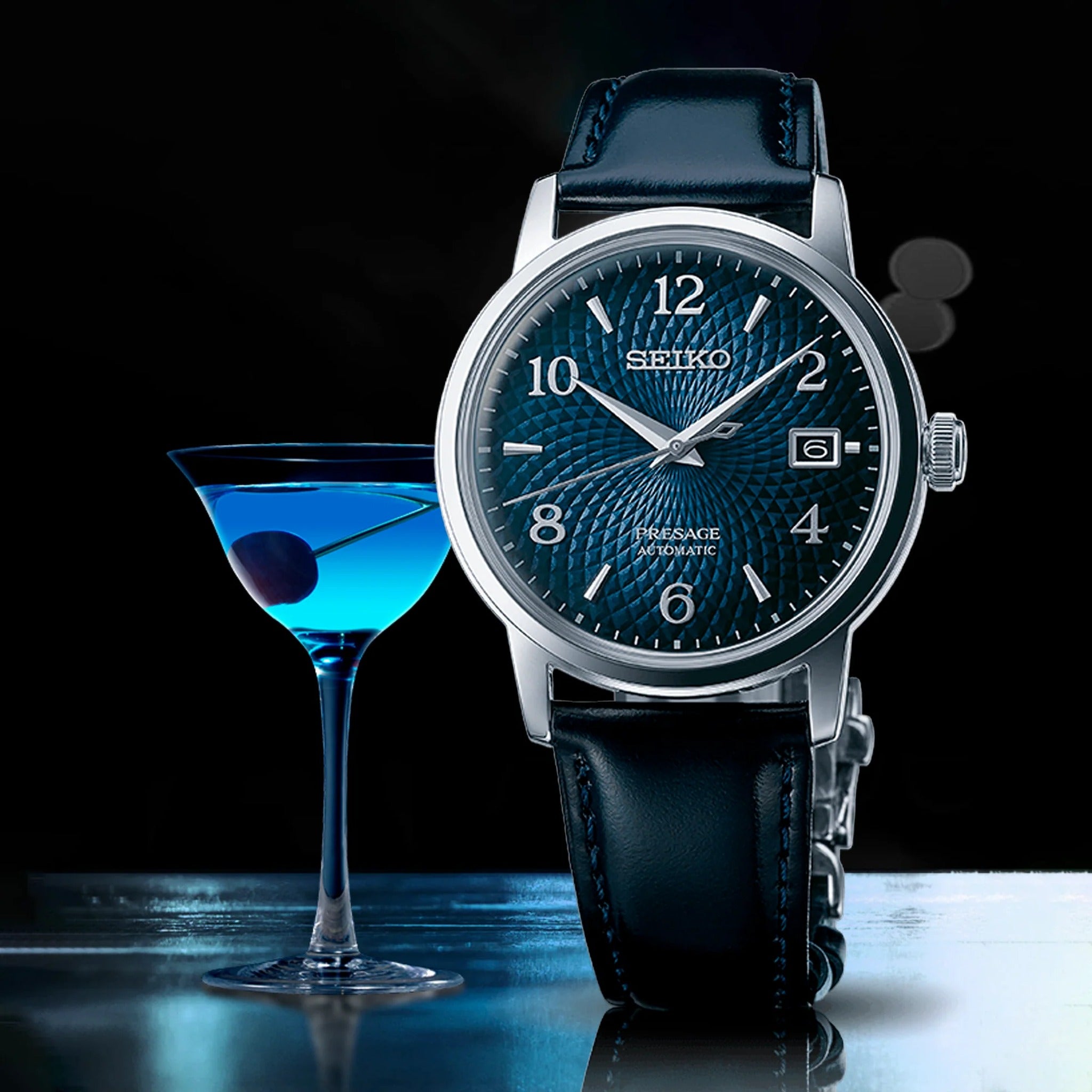 Seiko Presage Cocktail Automatic Men's Watch SRPE43J1 Blue Old Clock