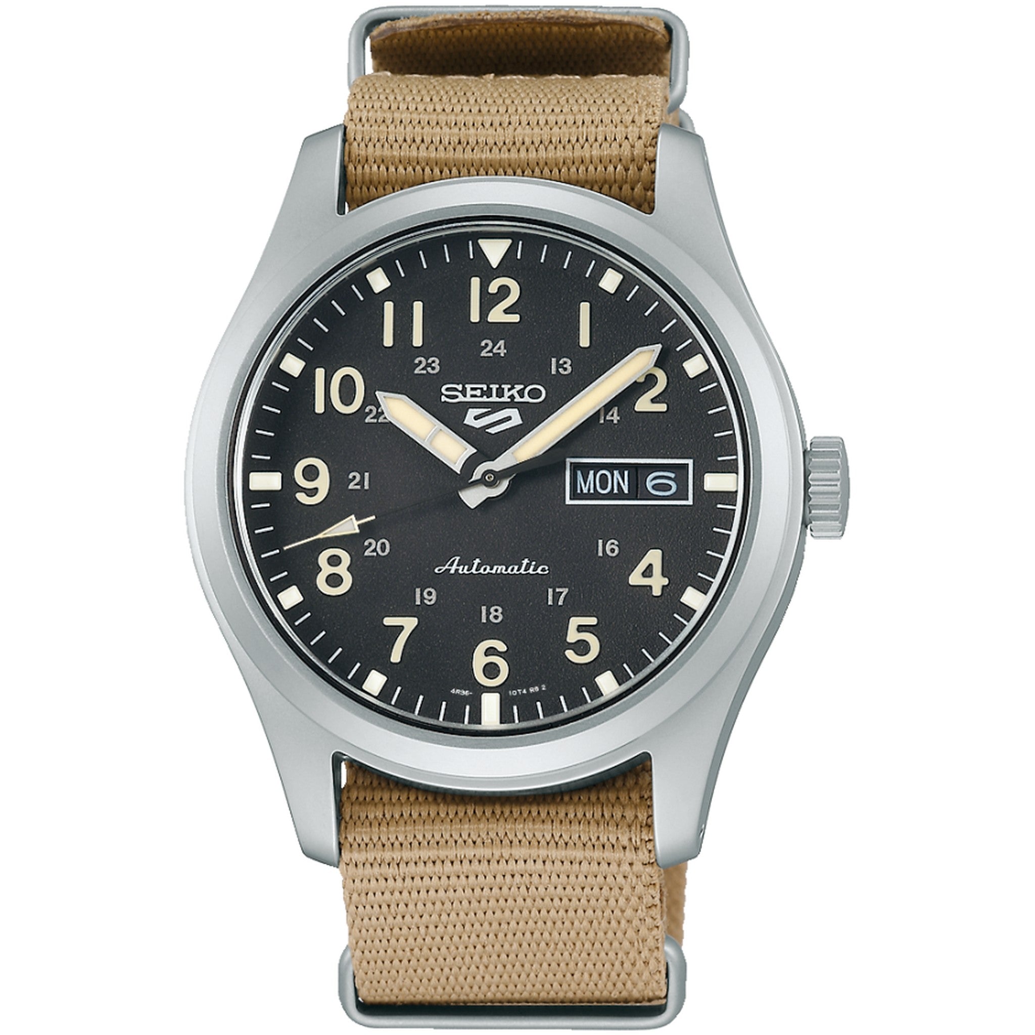 Seiko 5 Sports Herren-Automatikuhr SRPG35K1 Field Sports Schwarzes Nylonarmband