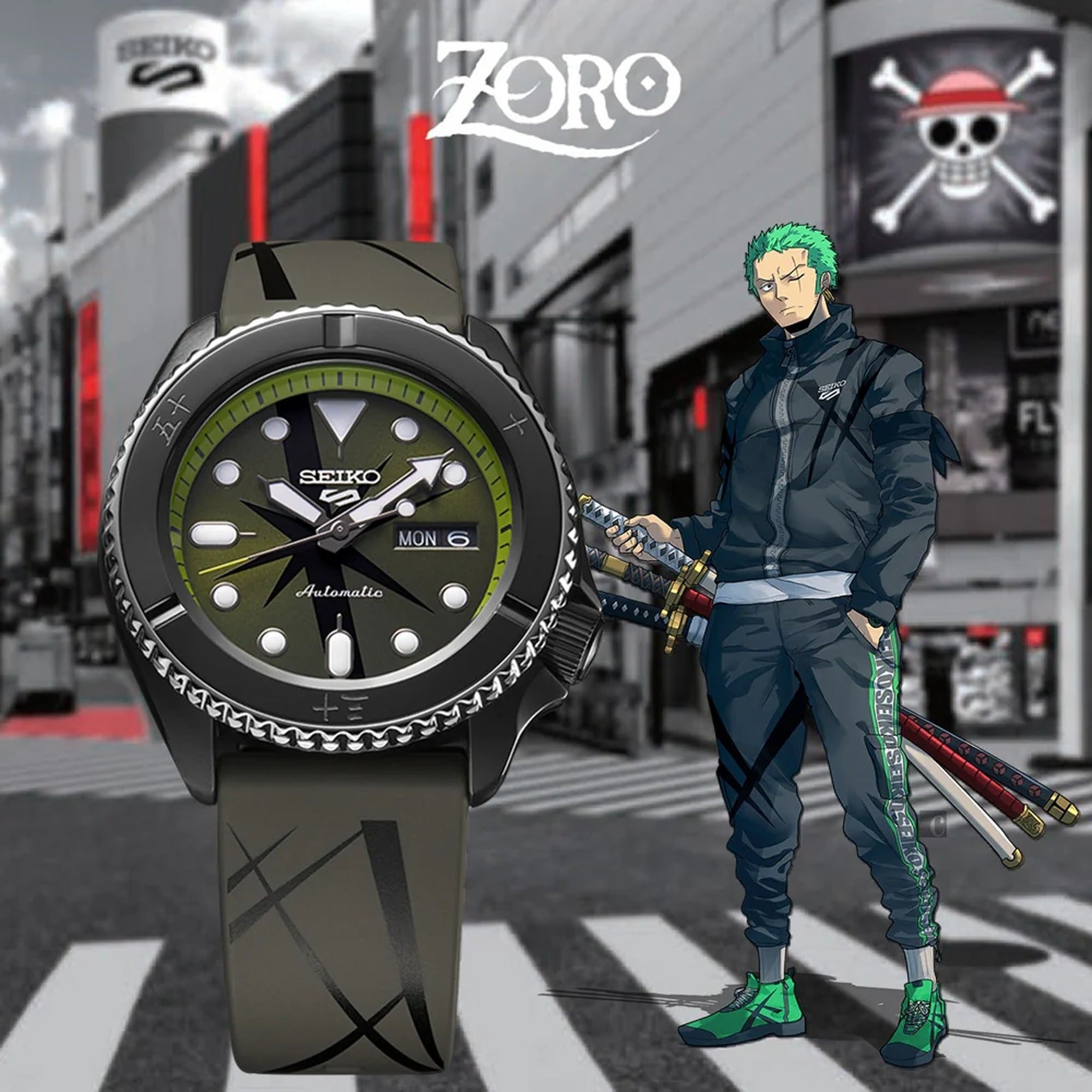Montre Seiko 5 Sports Homme Automatique SRPH67K1 Édition Limitée One Piece Zoro