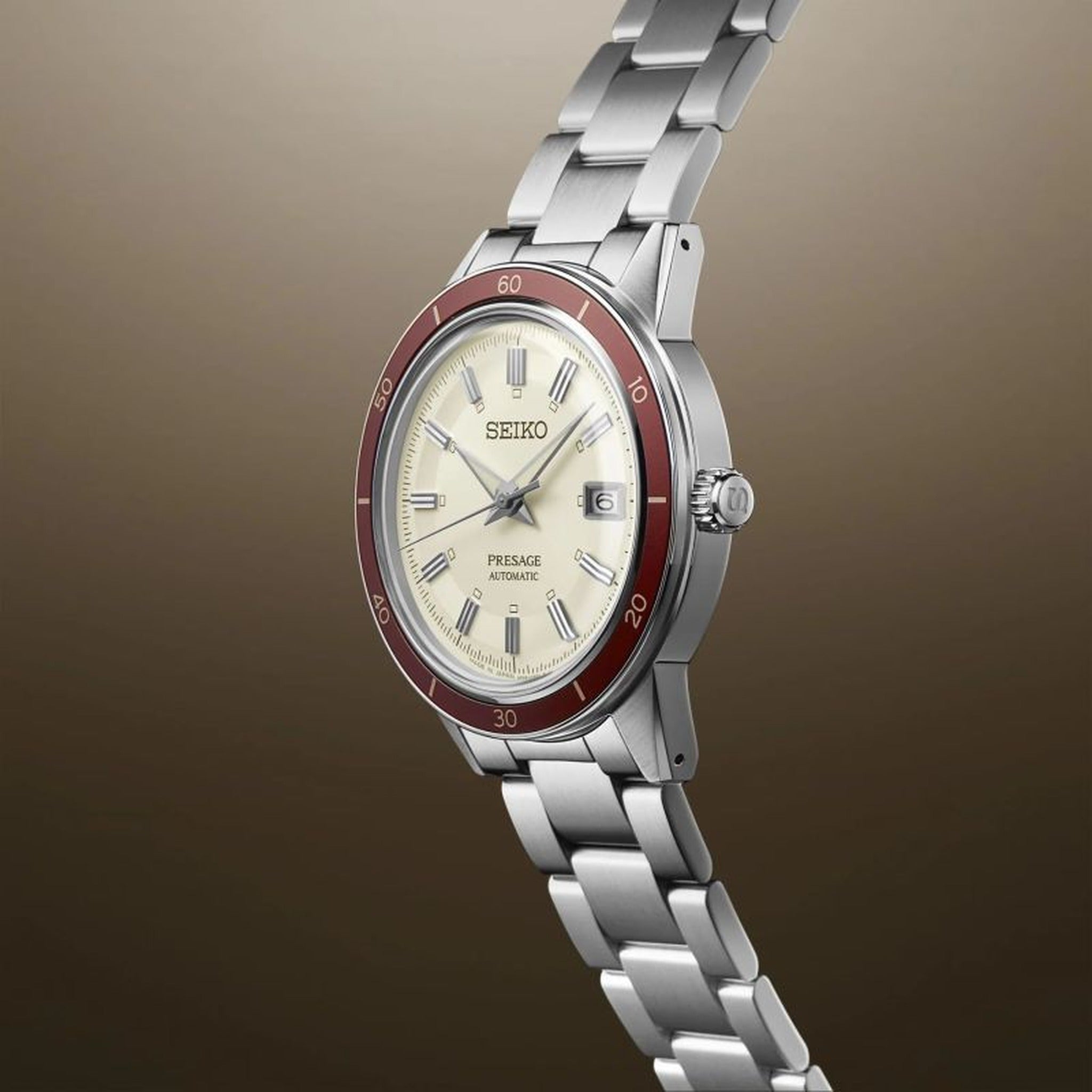 Montre Seiko Presage Homme Automatique SRPH93J1 Rouge Beige