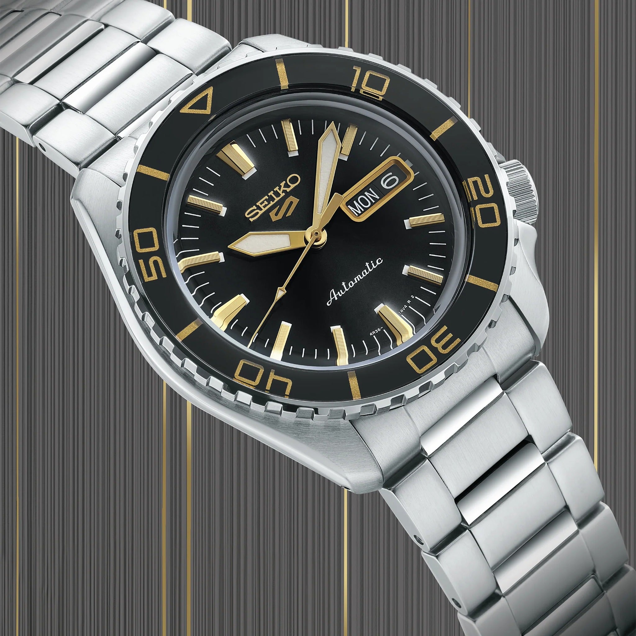 Seiko 5 Sports Men's Automatic Watch SRPK99K1 Black Gold