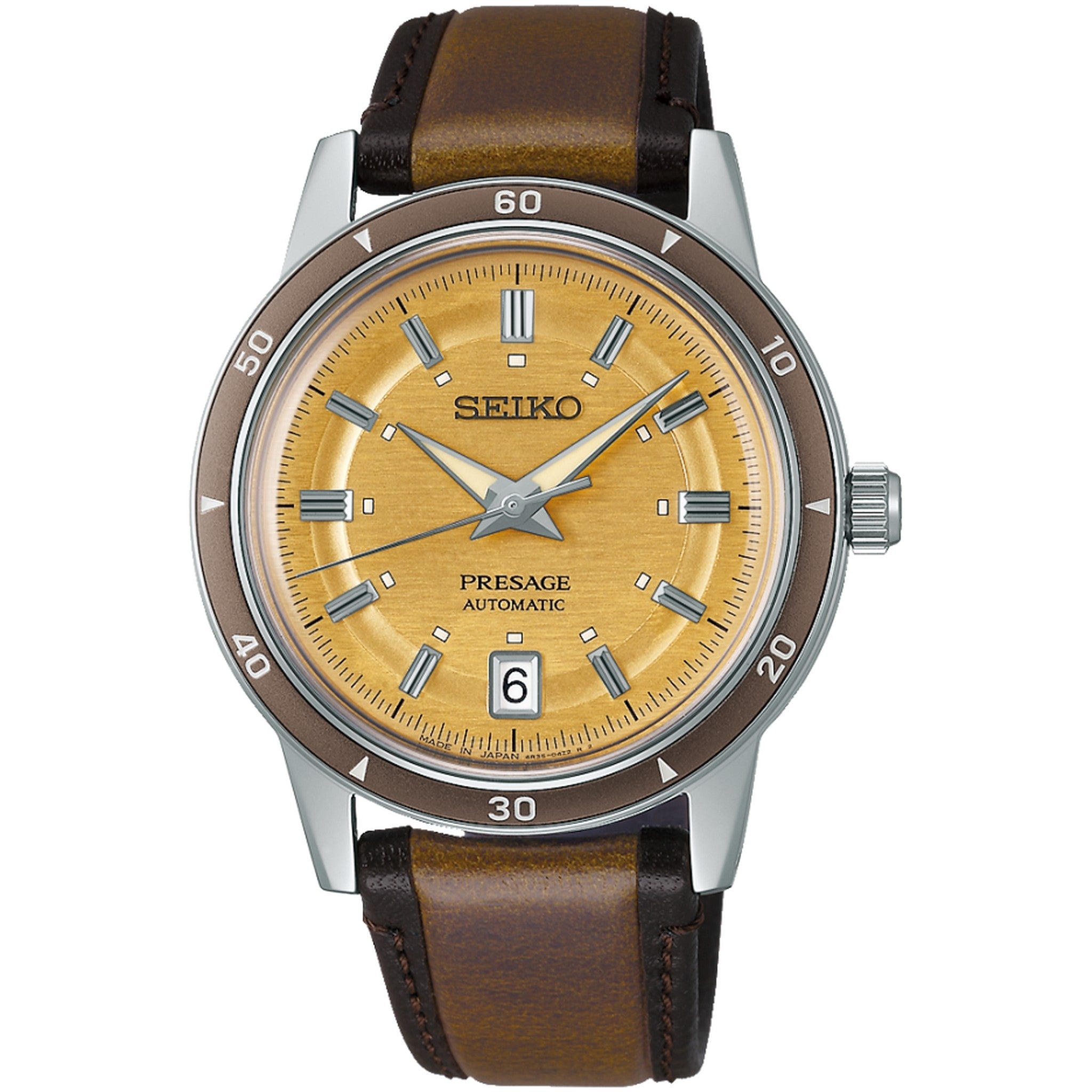Seiko Presage Men's Automatic Watch SRPL75J1 60s Style Champagne