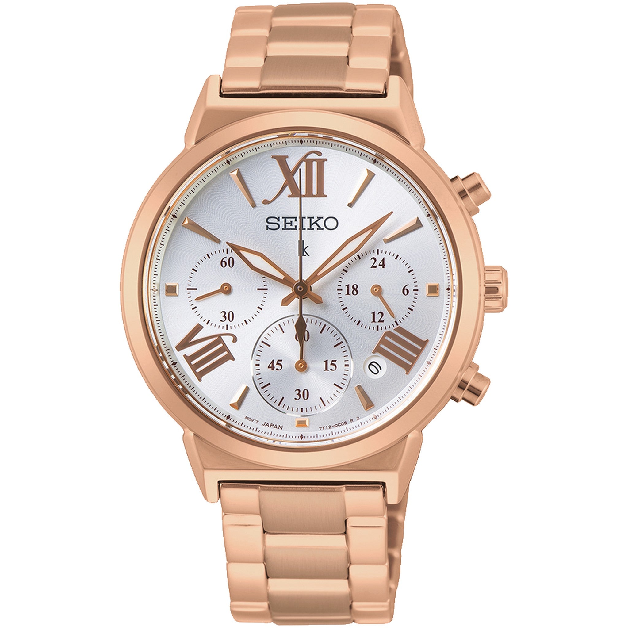 Seiko Lukia Quartz Women's Watch SRWZ66P1 Chronograph Rose Gold