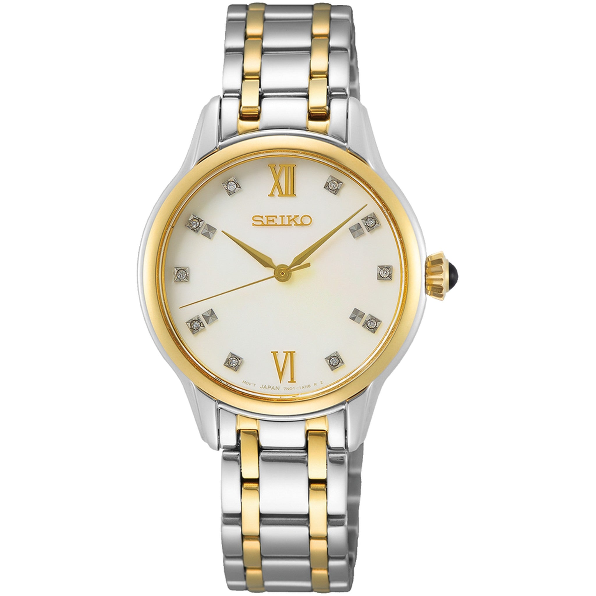Seiko Women's Quartz Watch SRZ540P1 Roman Numerals Diamonds