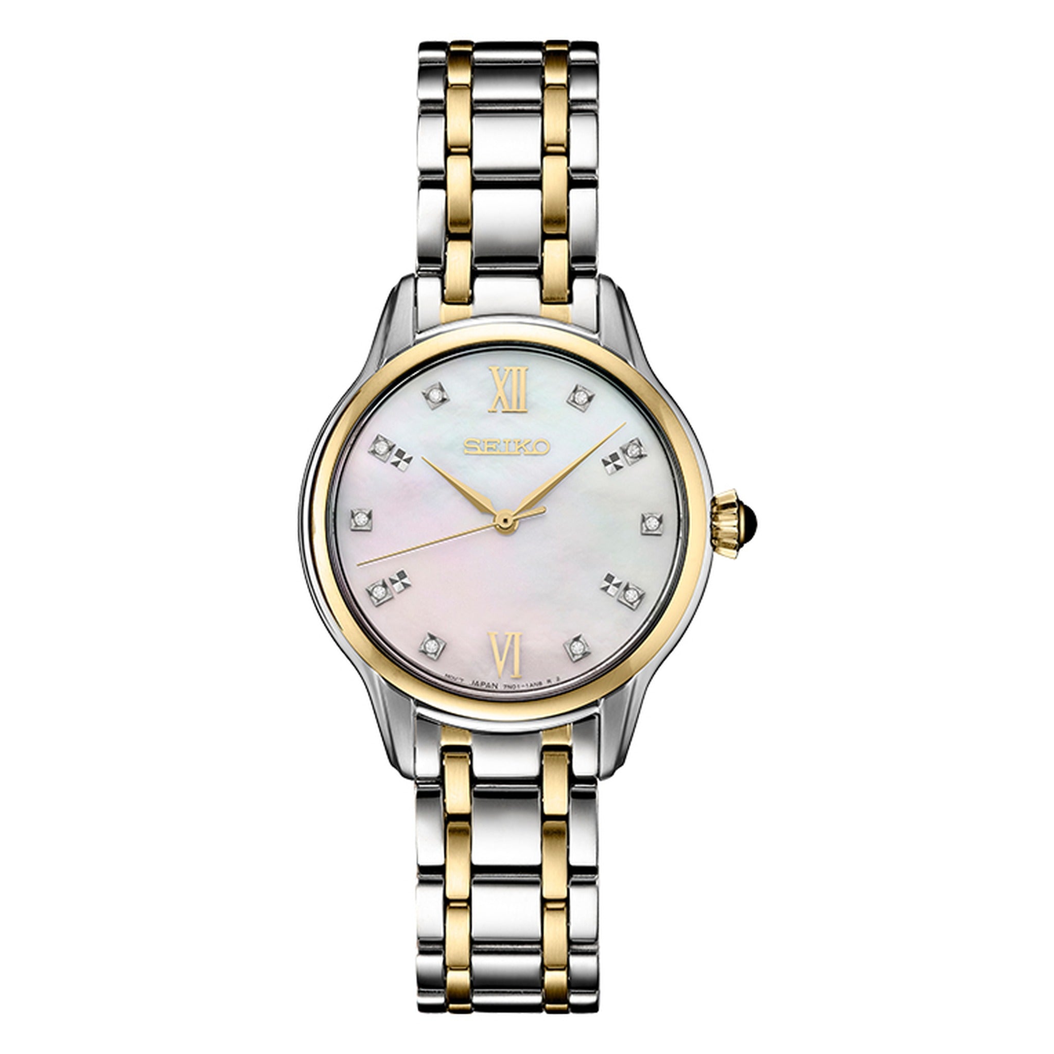 Seiko Women's Quartz Watch SRZ540P1 Roman Numerals Diamonds
