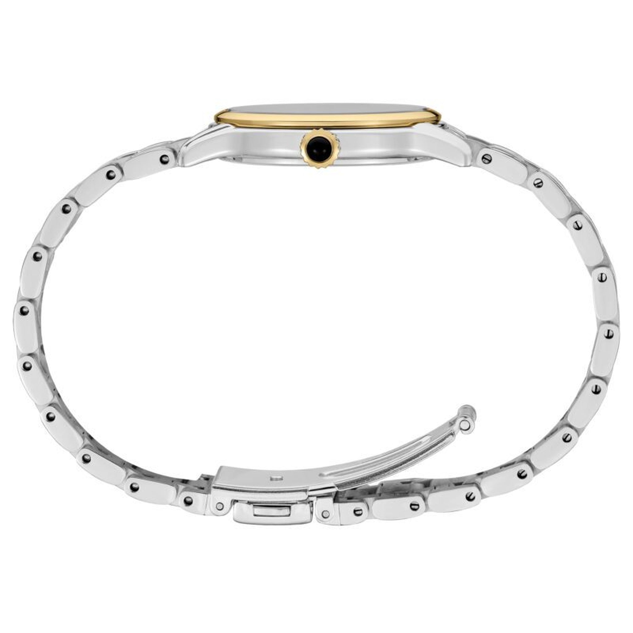 Seiko Women's Quartz Watch SRZ550P1 Silver Gold Diamond