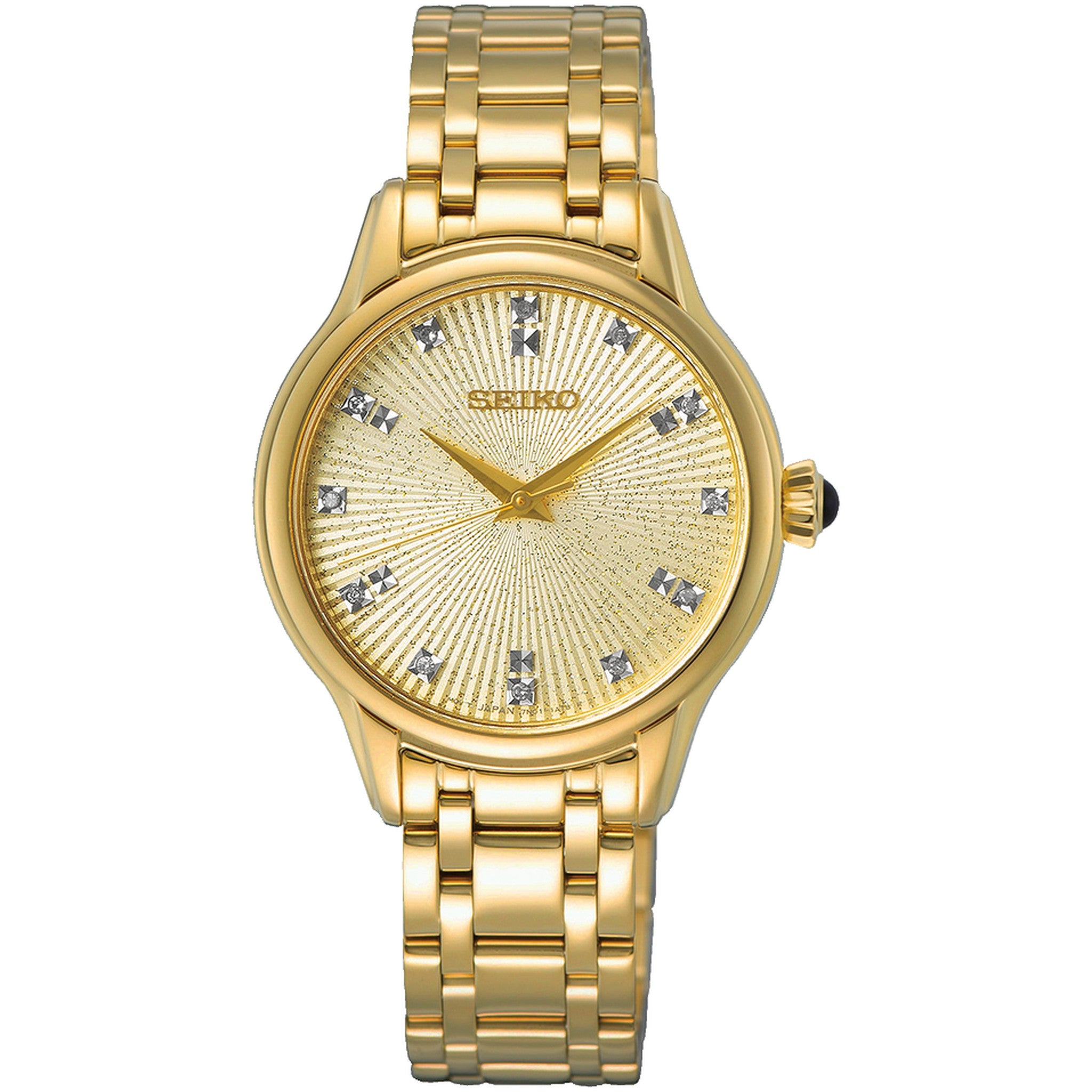 Seiko Women's Quartz Watch SRZ552P1 Gold Plated Diamonds