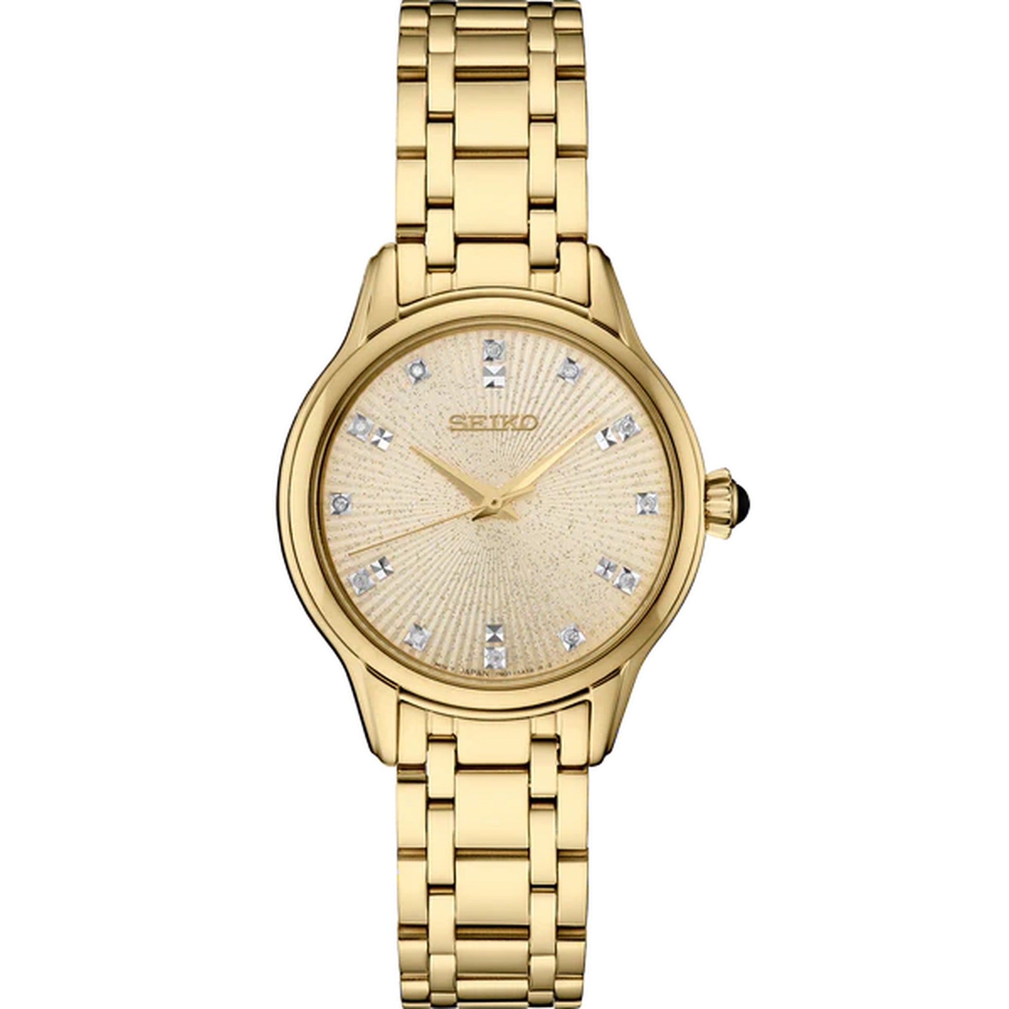 Seiko Women's Quartz Watch SRZ552P1 Gold Plated Diamonds