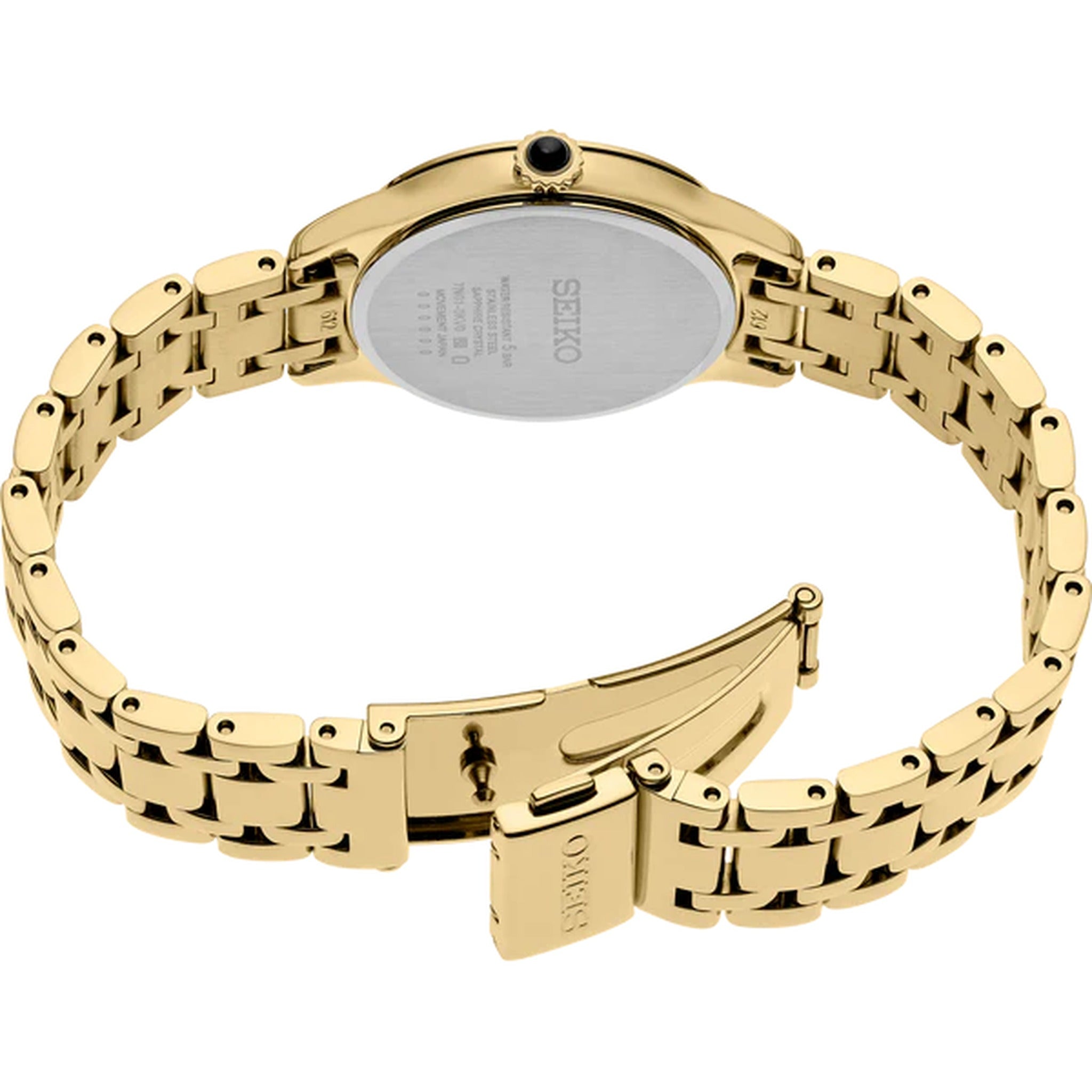 Seiko Women's Quartz Watch SRZ552P1 Gold Plated Diamonds