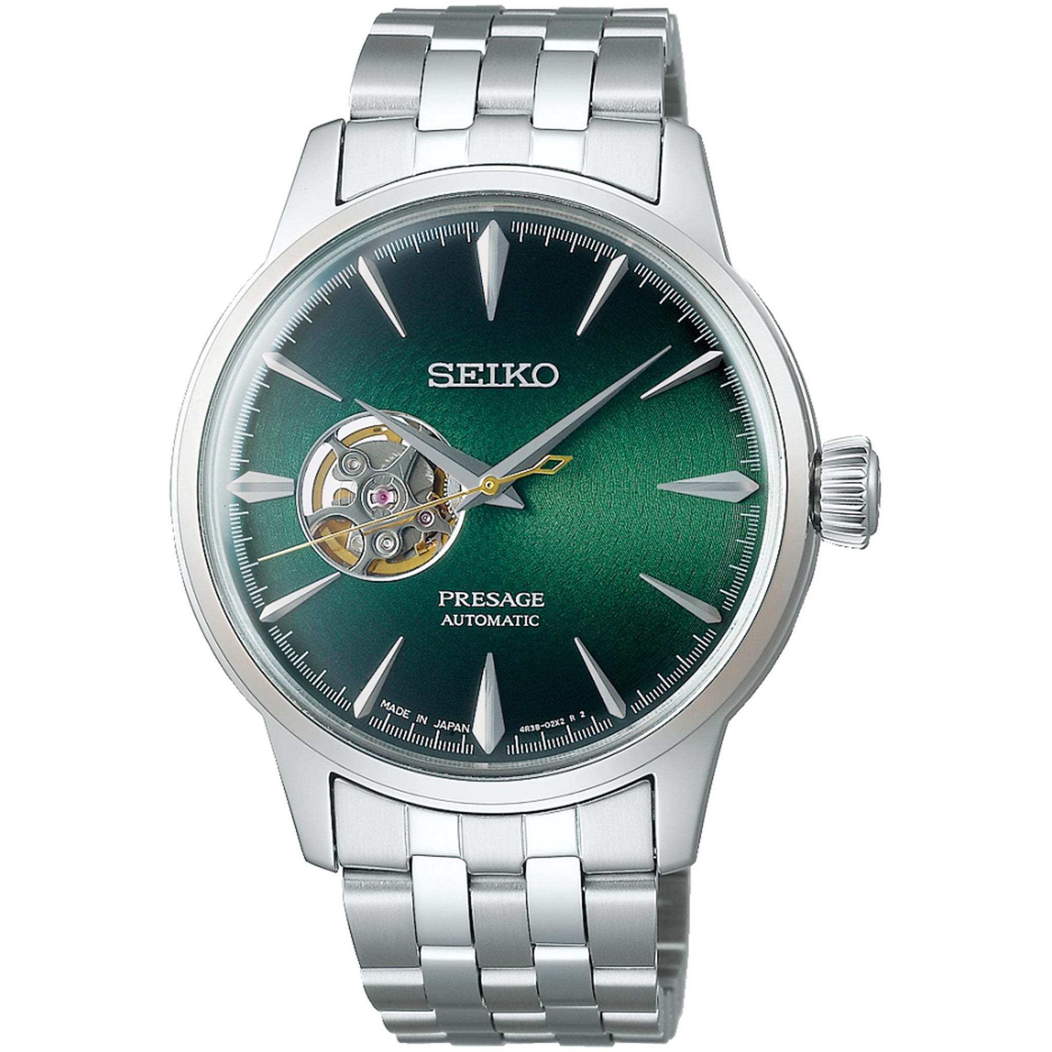 Seiko Presage Open Heart Men's Automatic Watch SSA441J1 Grasshopper Green