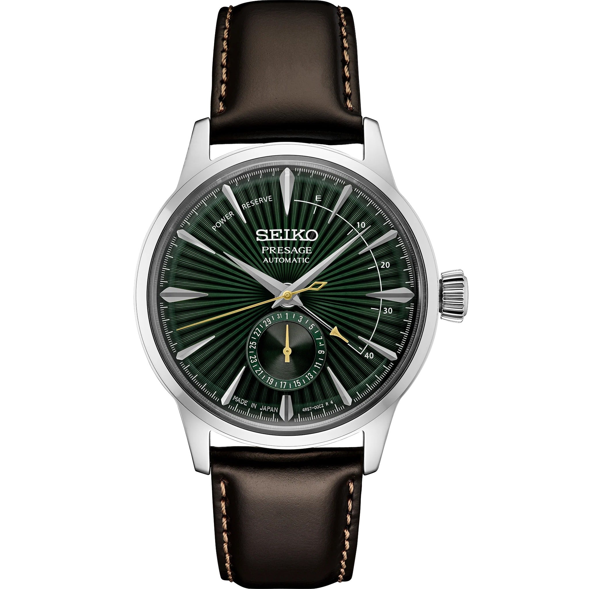 Seiko Presage Cocktail Automatik Herrenuhr SSA459J1 Kleine Sekunde Grün Mockingbird