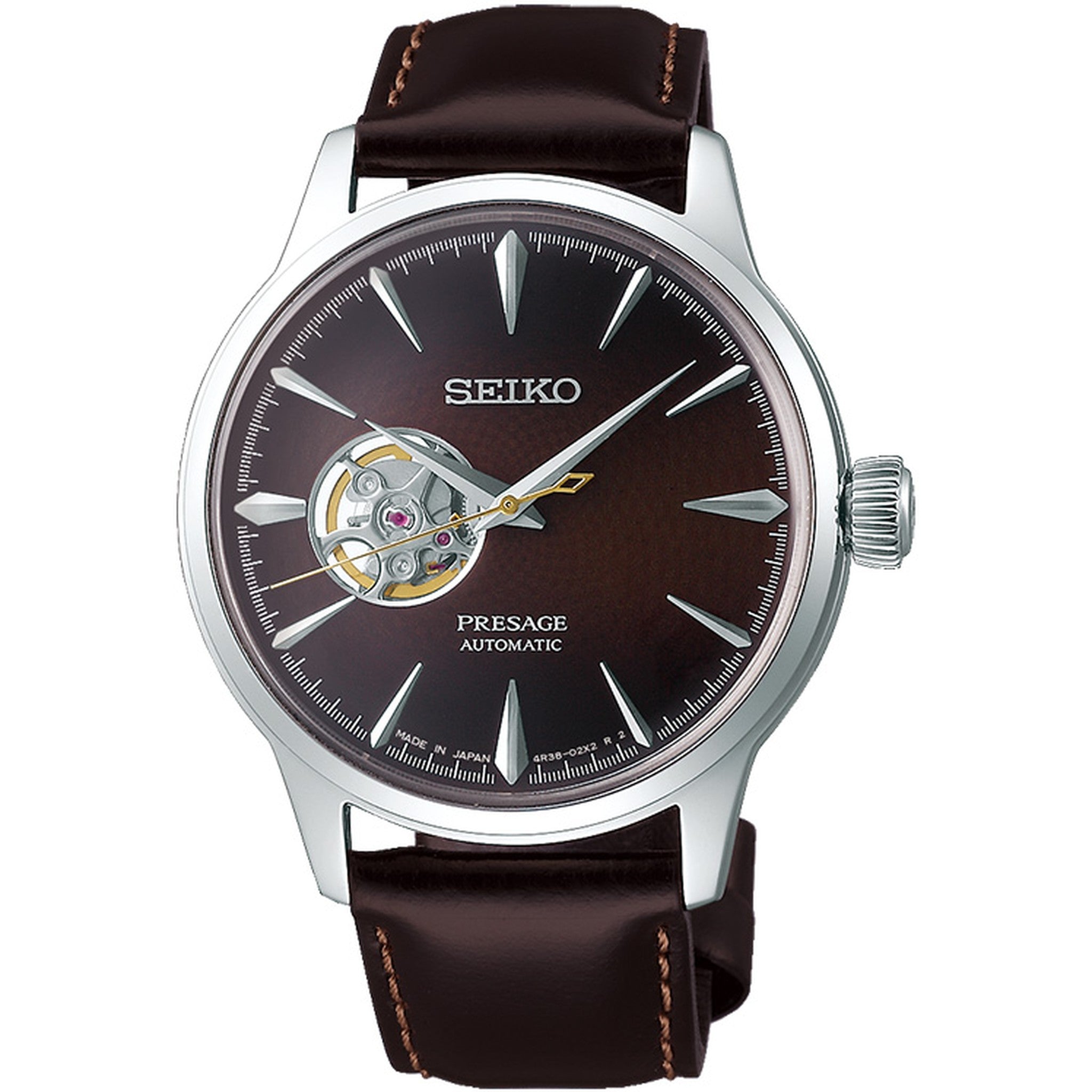 Seiko Presage Open Heart Women's Automatic Watch SSA783J1 Brown Stinger