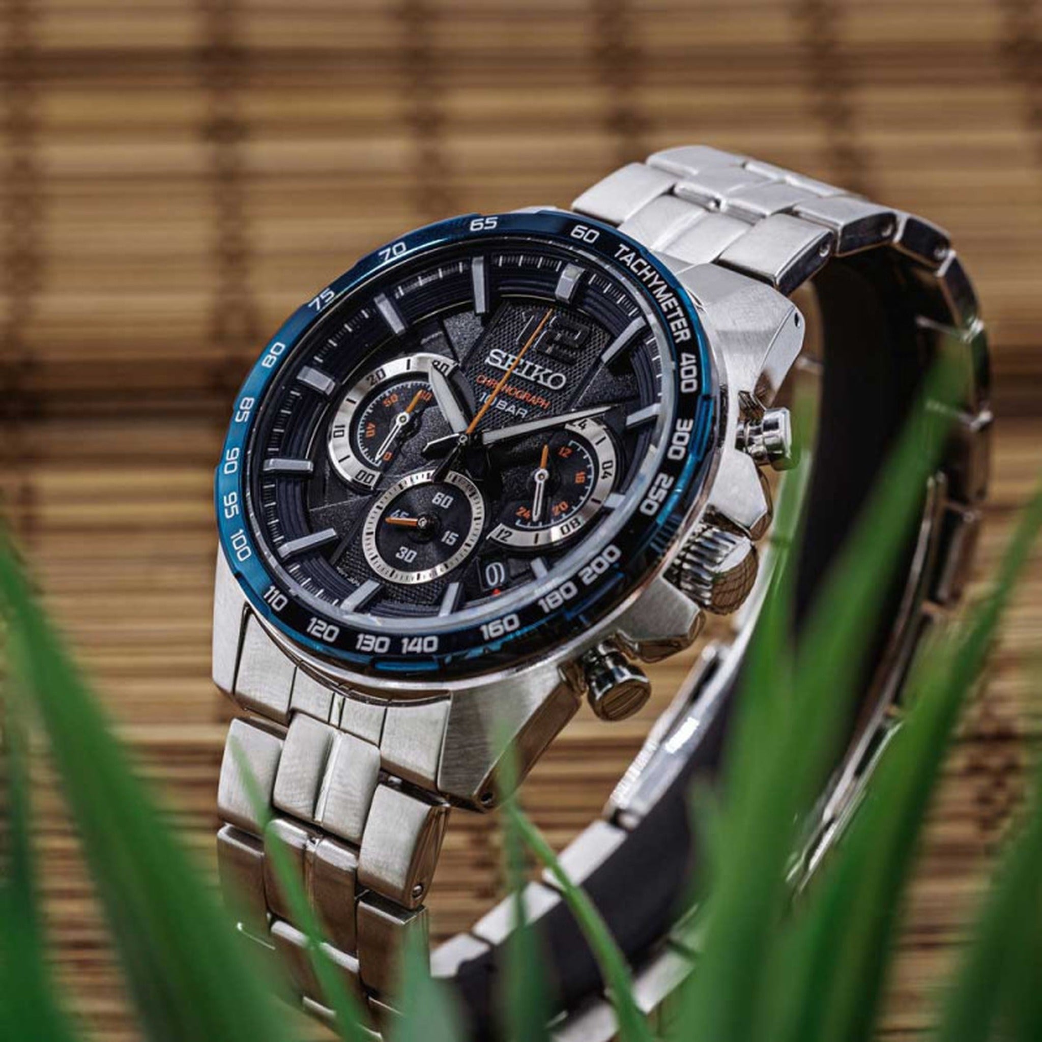 Seiko Men's Quartz Sport Chronograph Watch SSB345P1 Blue