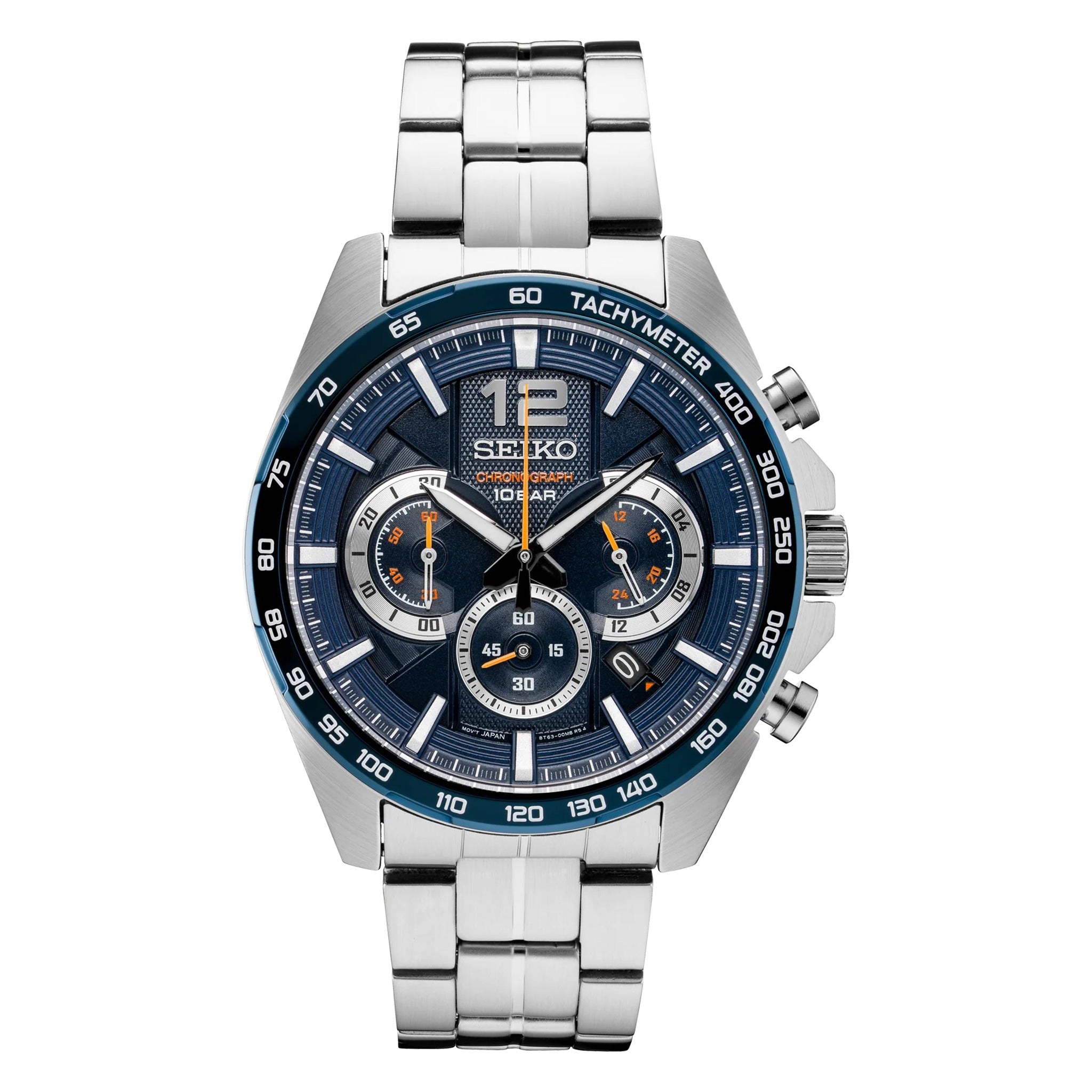 Seiko Men's Quartz Sport Chronograph Watch SSB345P1 Blue