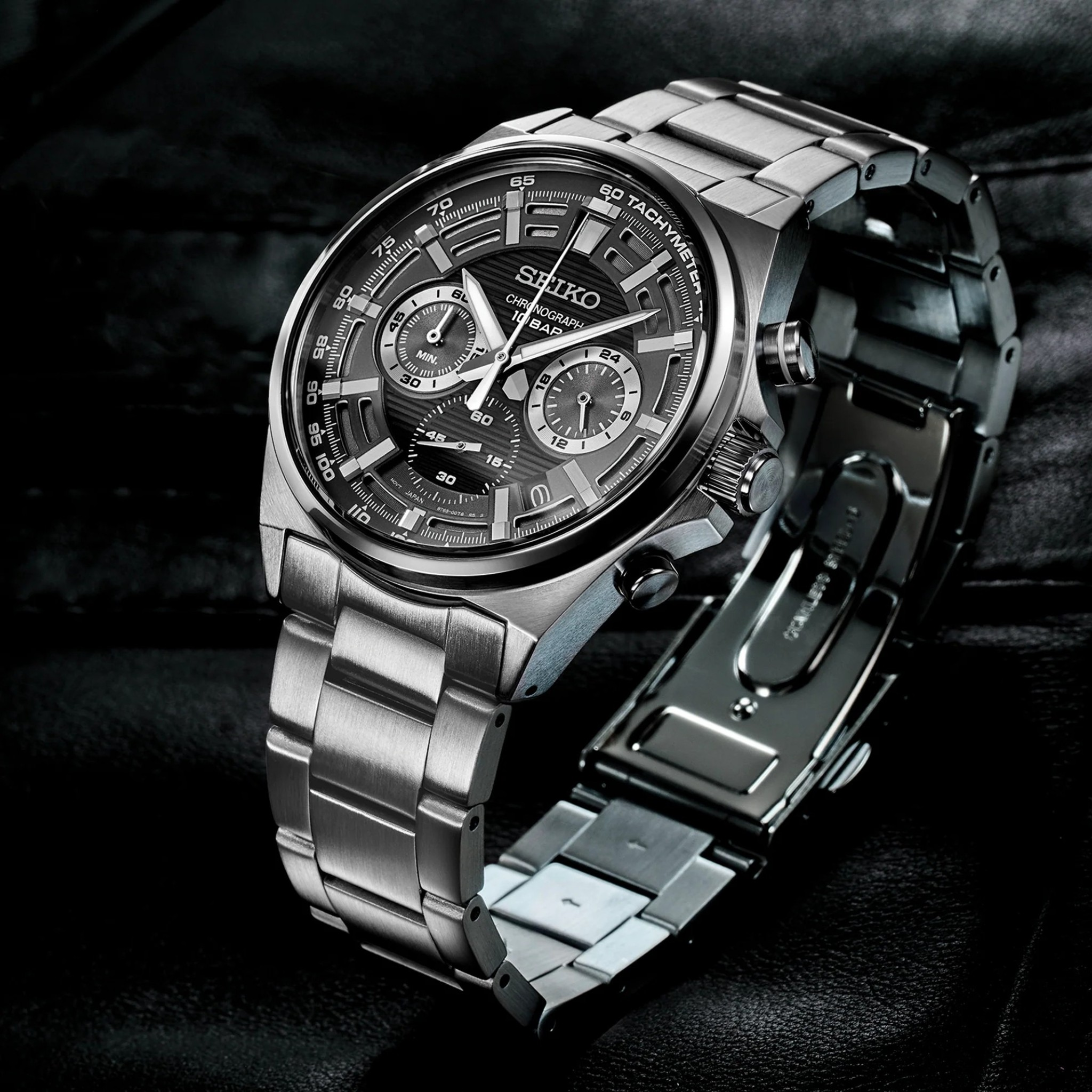 Seiko Men's Chronograph Racing Sports Quartz Watch SSB397P1 Black