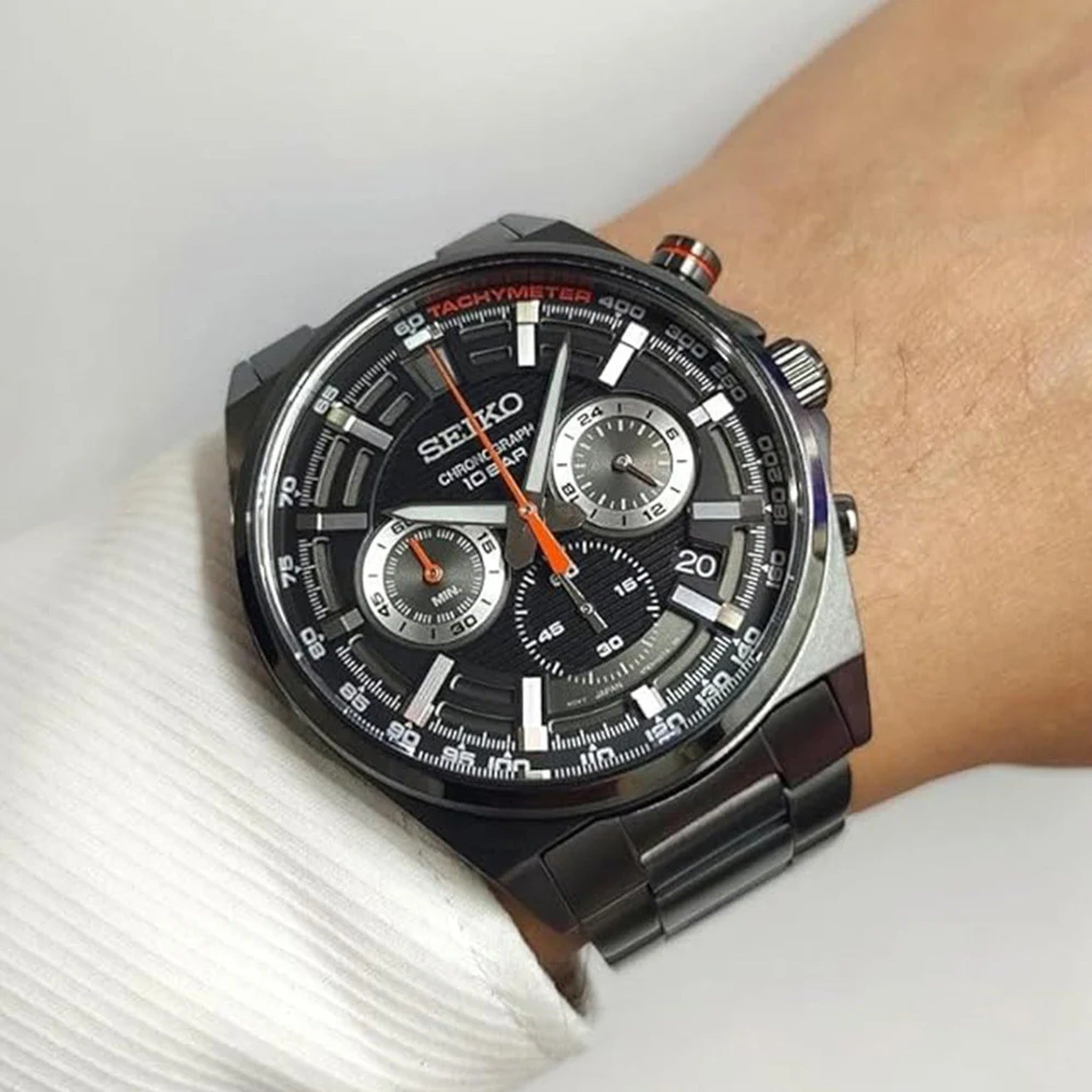 Seiko Men's Chronograph Racing Sports Quartz Watch SSB399P1 Black