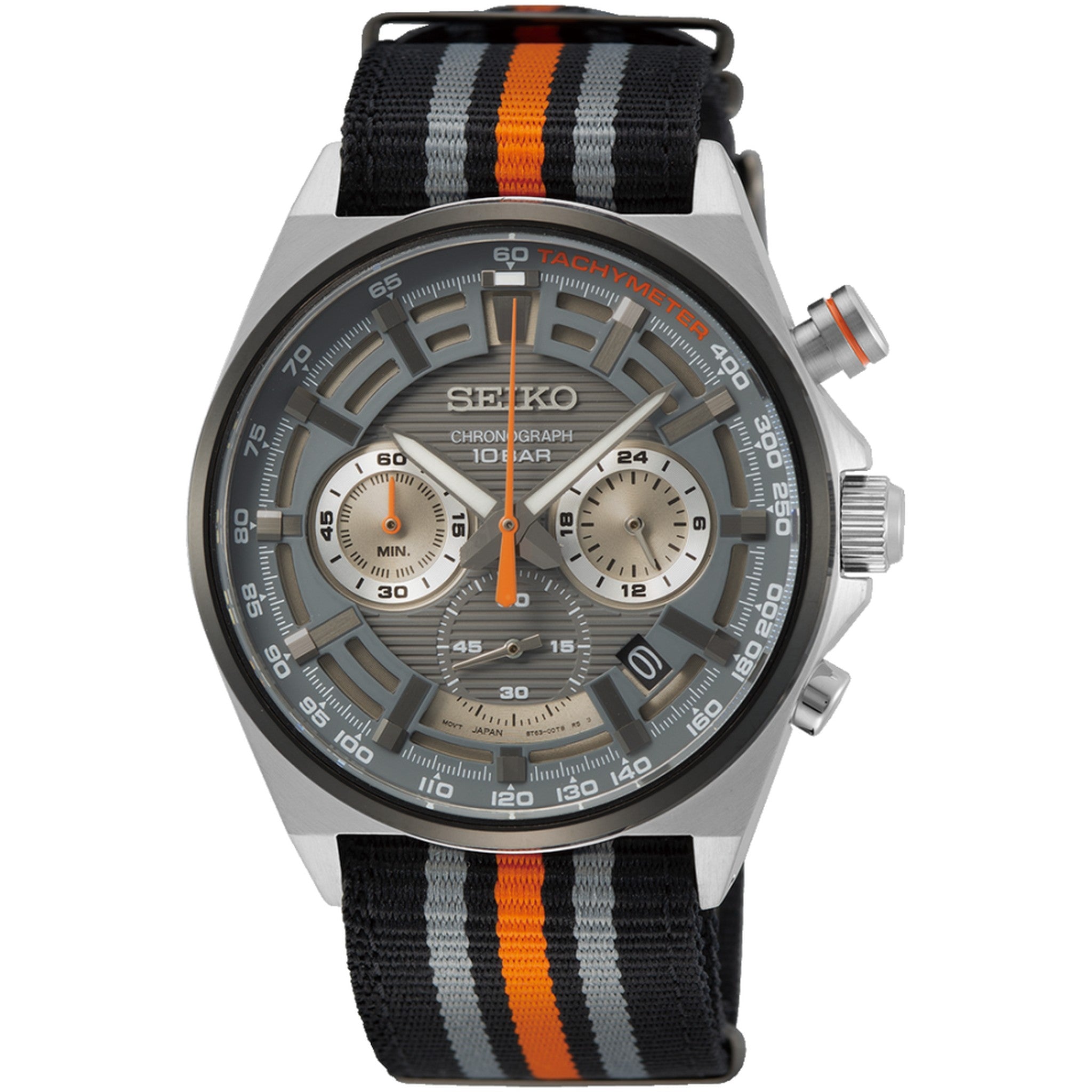 Montre Seiko Chronographe Racing Sports Homme Quartz SSB403P1 Noir Orange Gris