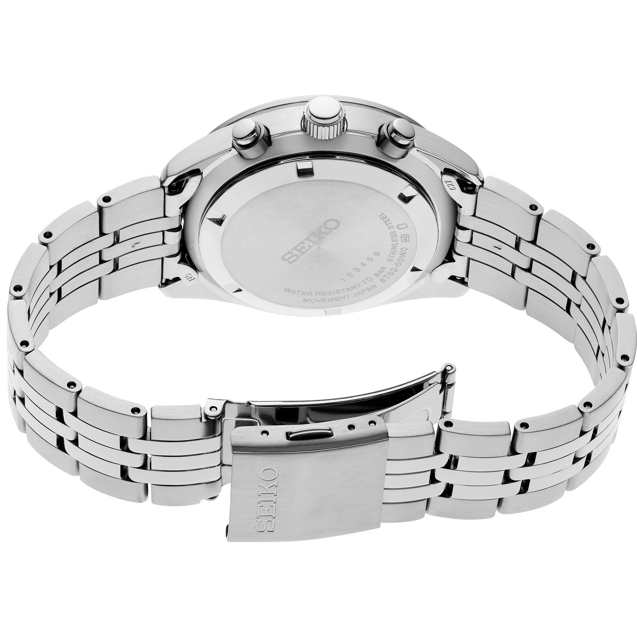 Montre Seiko Chronographe Sports Homme Quartz SSB429P1 Acier Noir Blanc