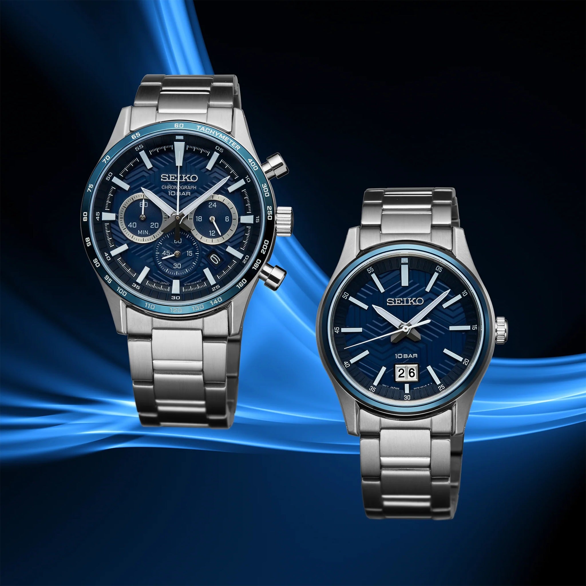 Seiko Men's Chronograph Sports Watch Quartz SSB445P1 Steel Blue