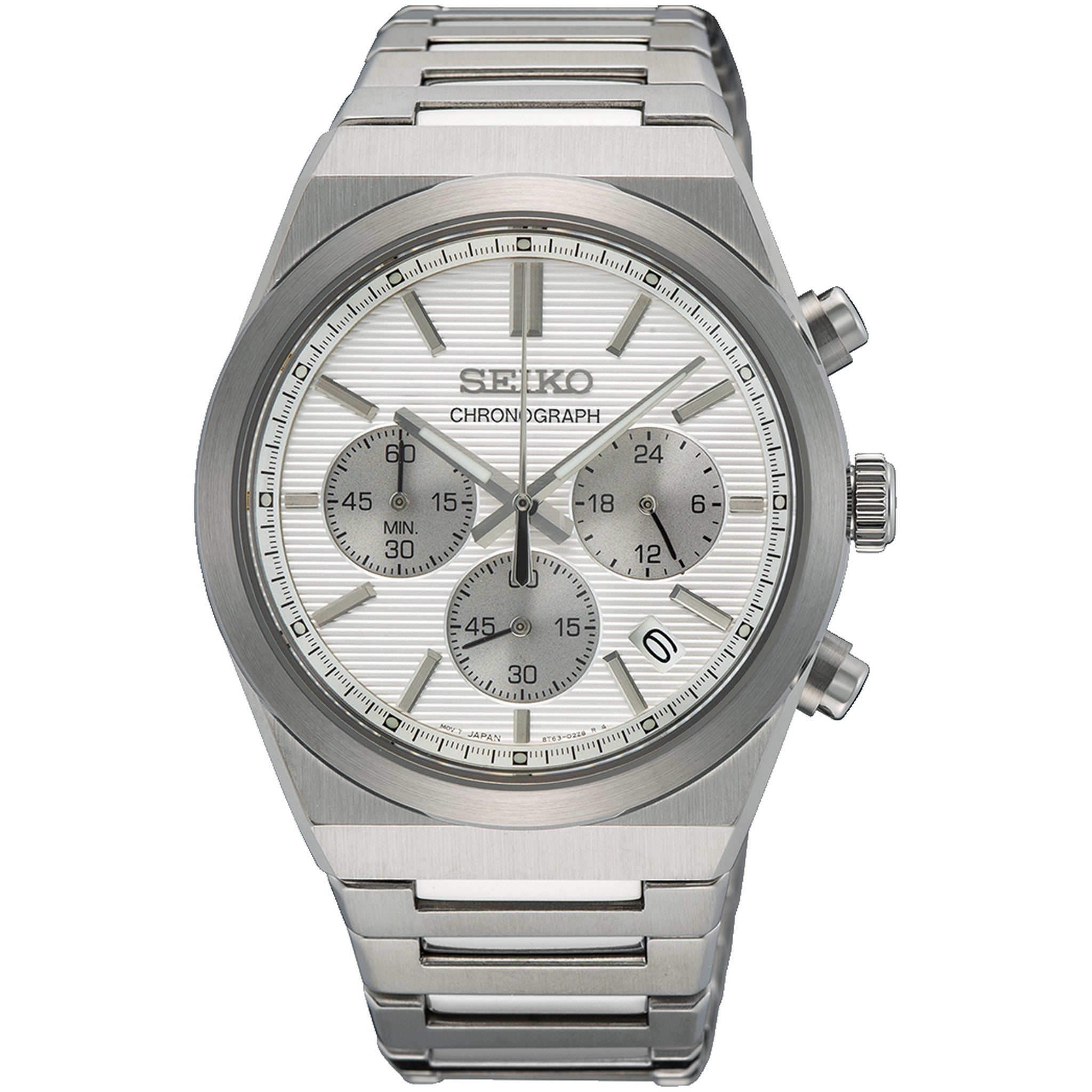 Seiko Men's Quartz Sports Chronograph Watch SSB451P1 White