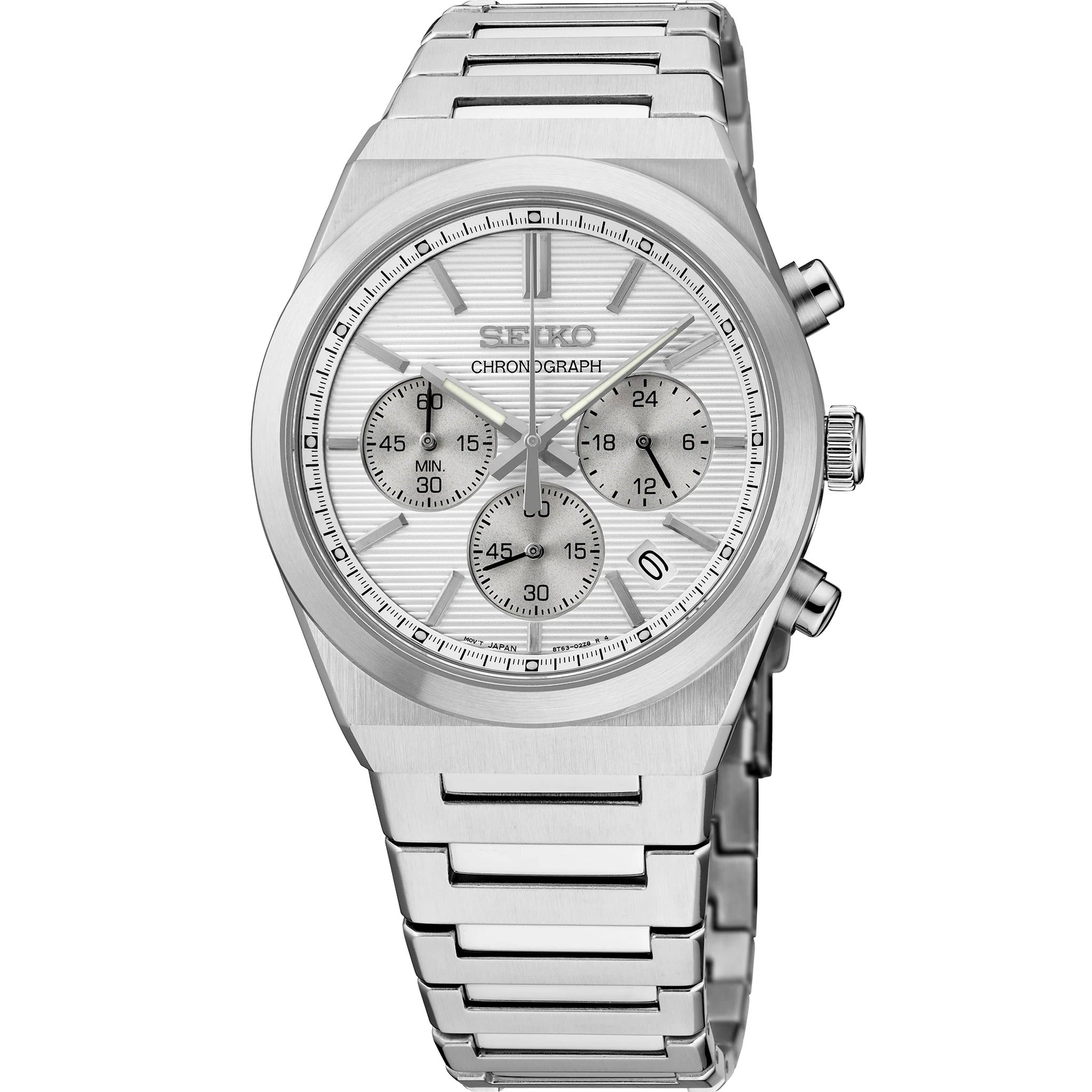 Seiko Men's Quartz Sports Chronograph Watch SSB451P1 White