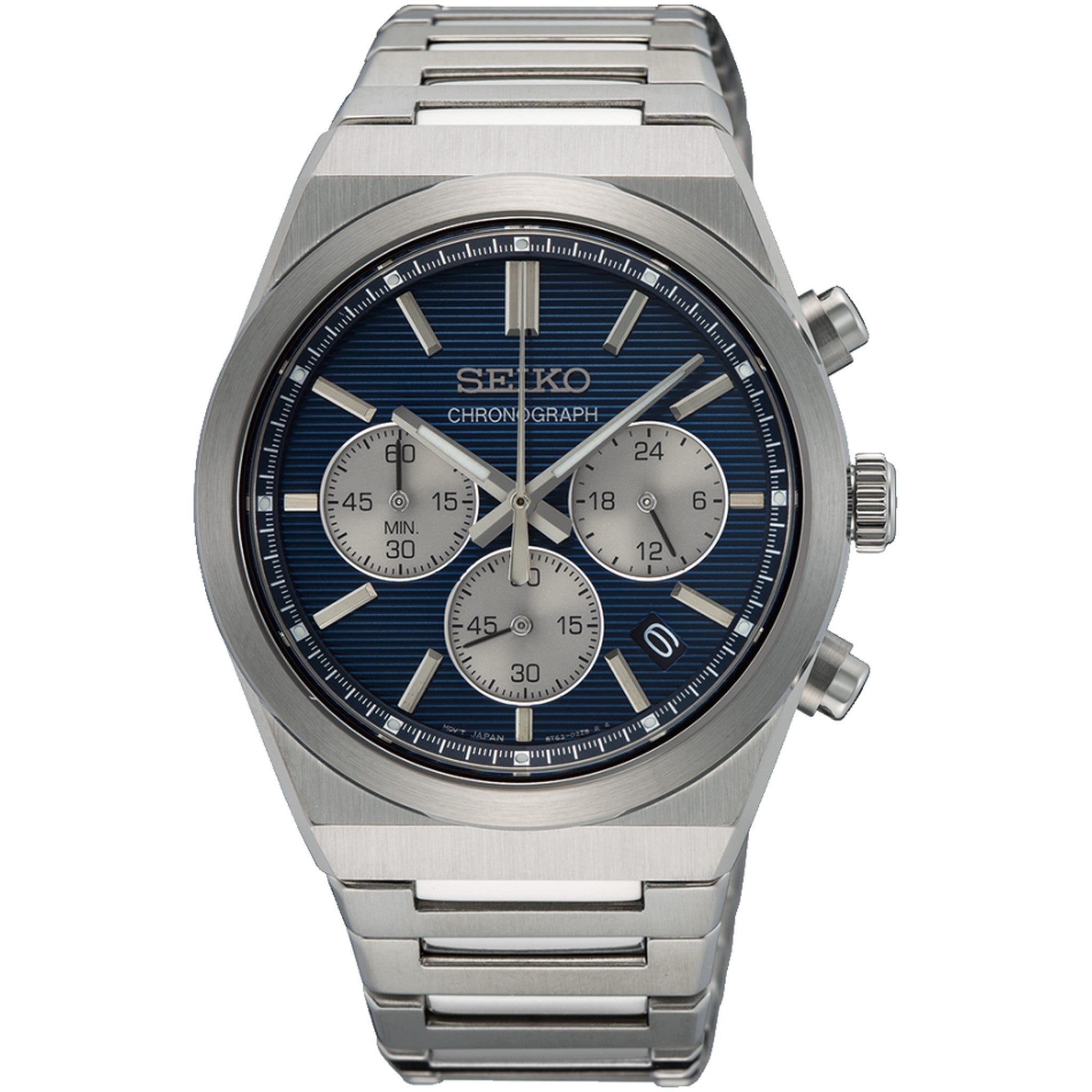 Seiko Men's Quartz Sports Chronograph Watch SSB453P1 Blue