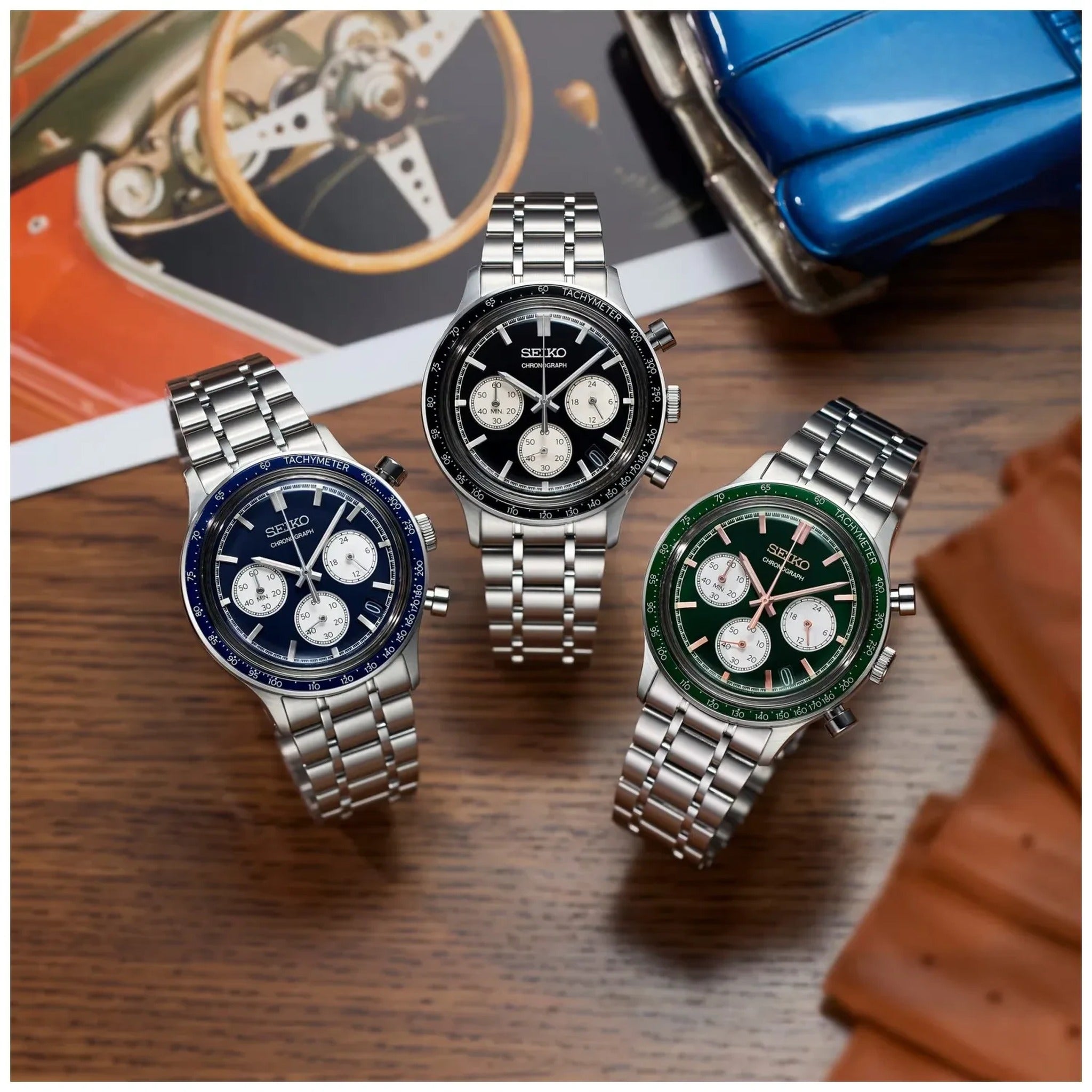 Seiko Men's Quartz Sports Chronograph Watch SSB481P1 Green