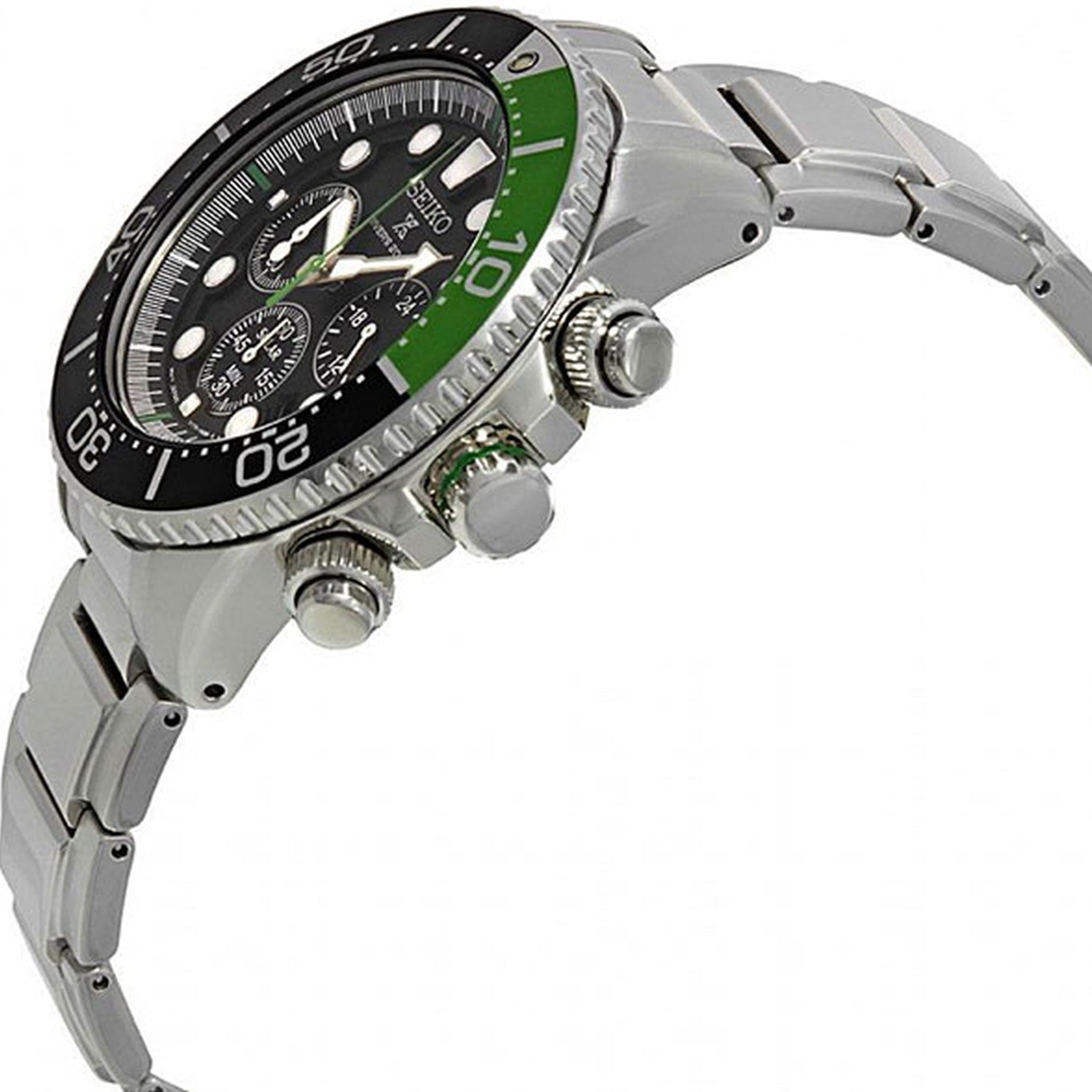 Seiko Men's Prospex Solar Chronograph Watch SSC615P1 Black Green