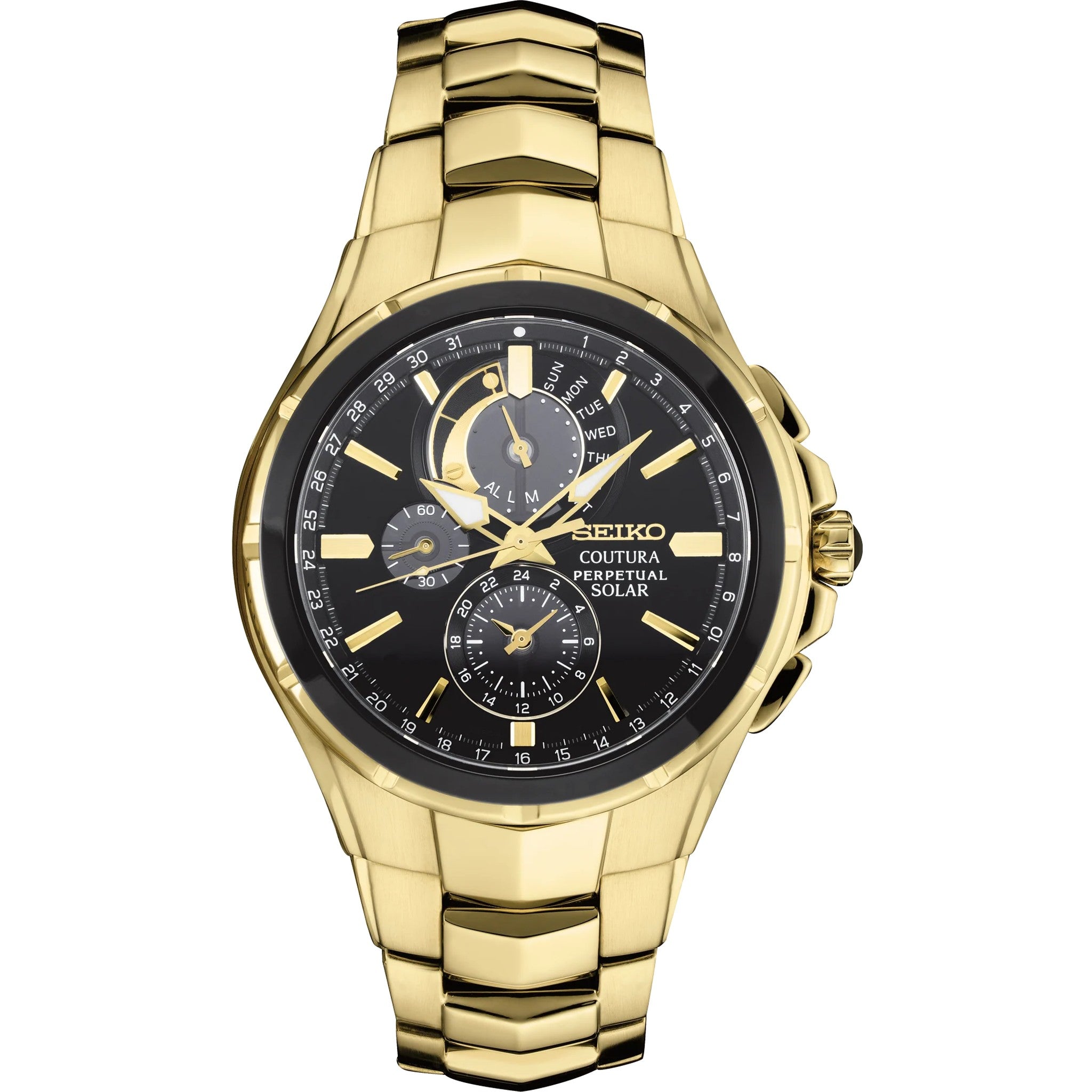 Seiko Coutura Men's Watch SSC700 Solar Gold Black