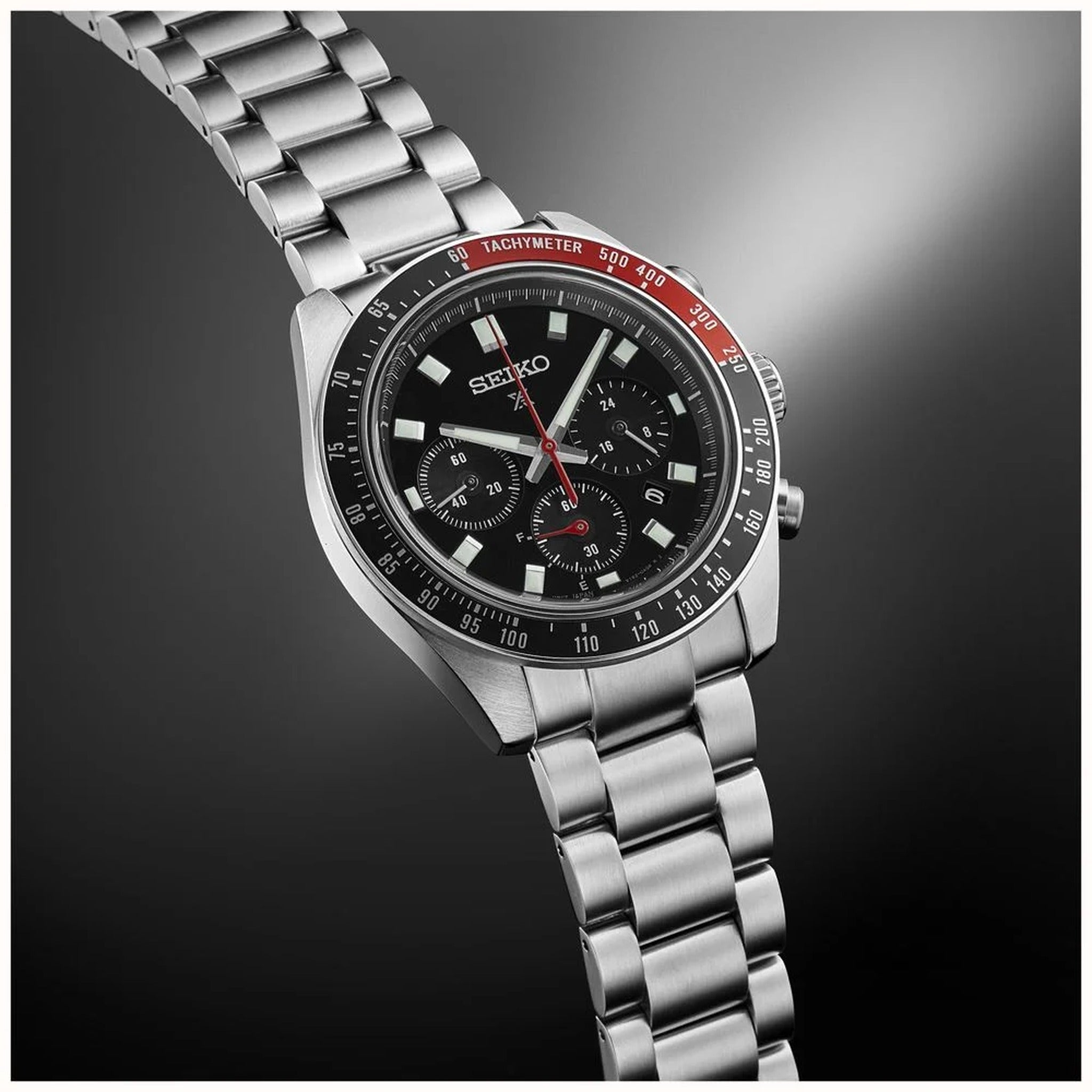 Seiko Prospex Solar Herrenuhr SSC915P1 Speedtimer Chronograph Schwarz Rot