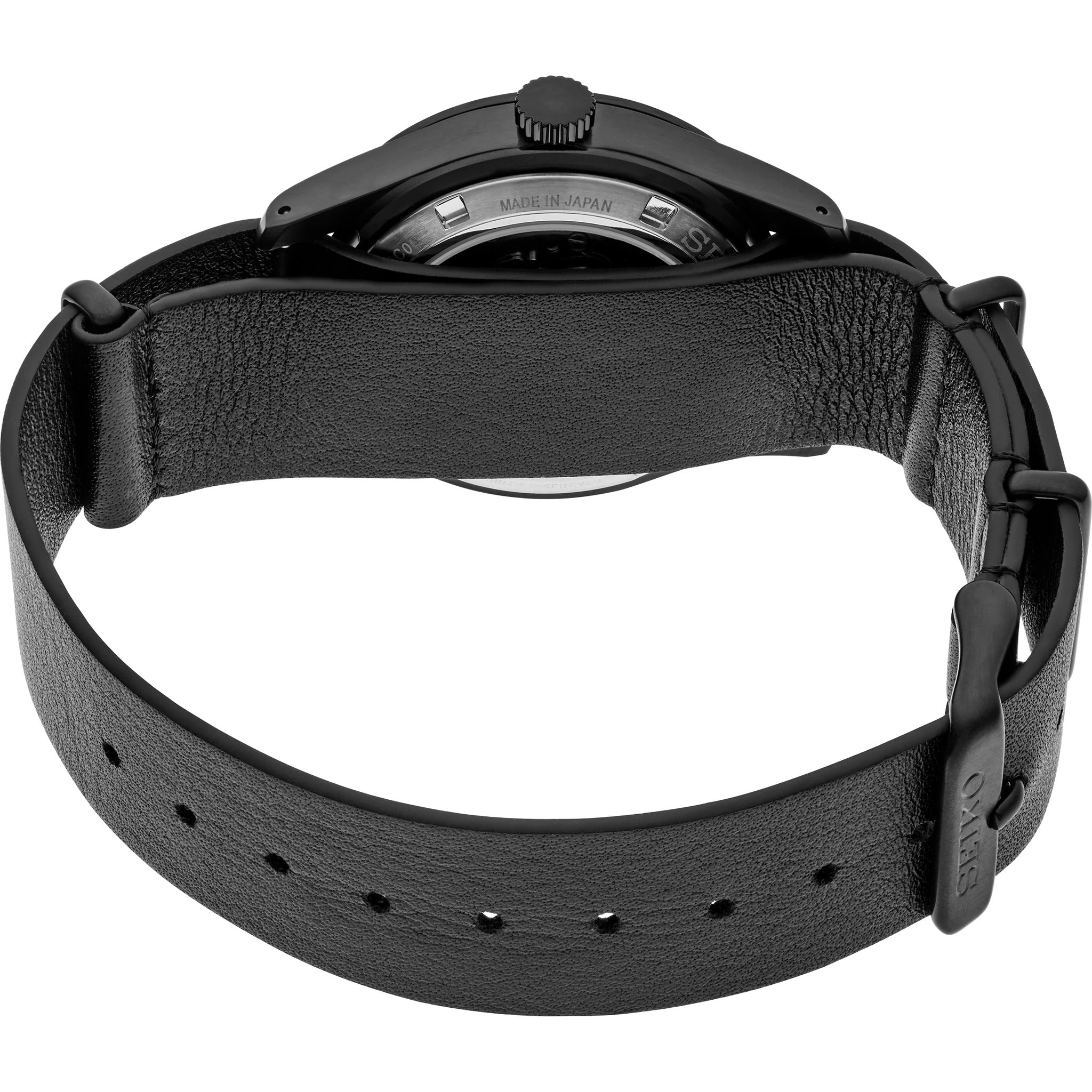Seiko 5 Sports Automatic Men's Watch SSK025K1 Black with Leather NATO Strap