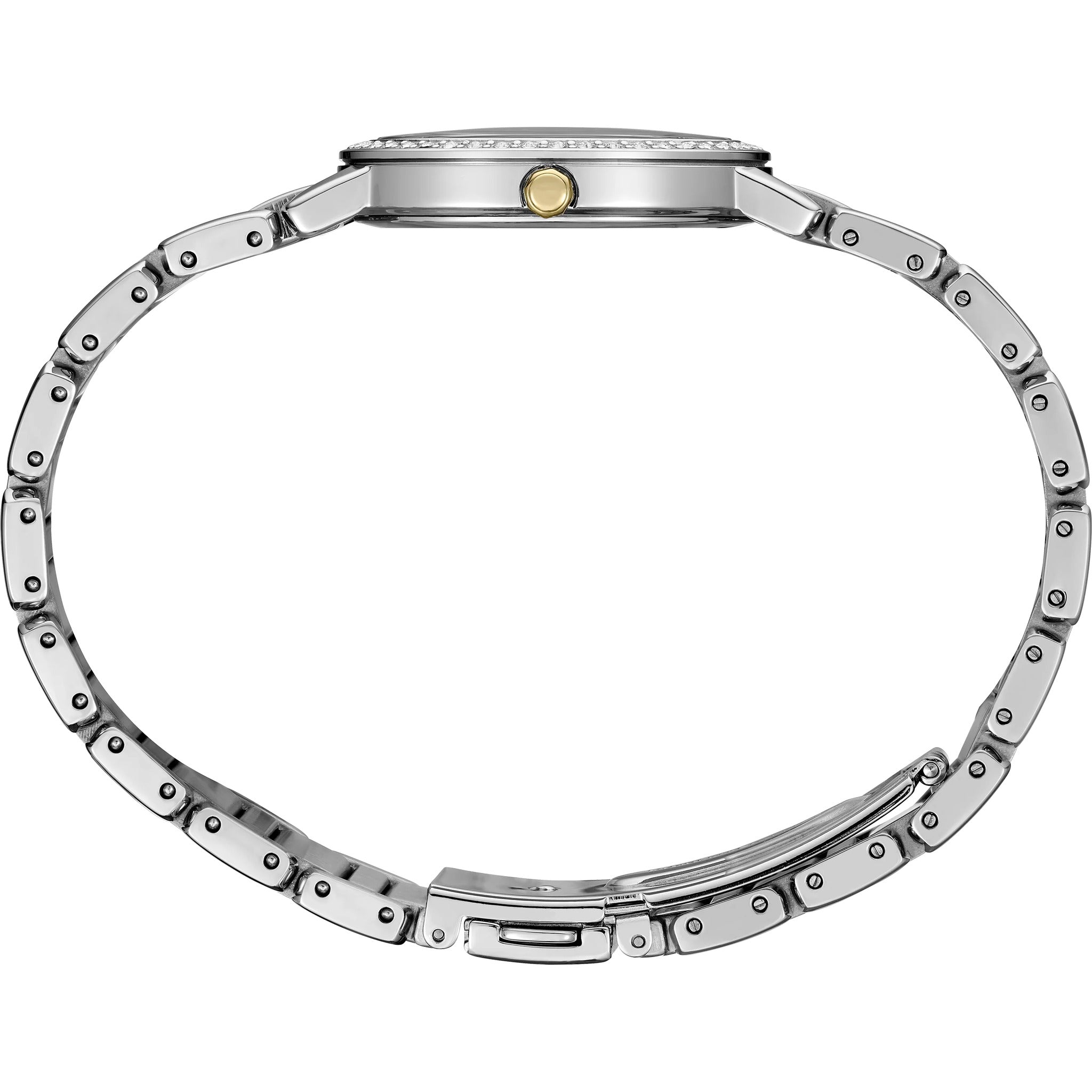 Seiko Solar Quartz Damenuhr SUP469P1 Rund Perlmutt Silber und Gold