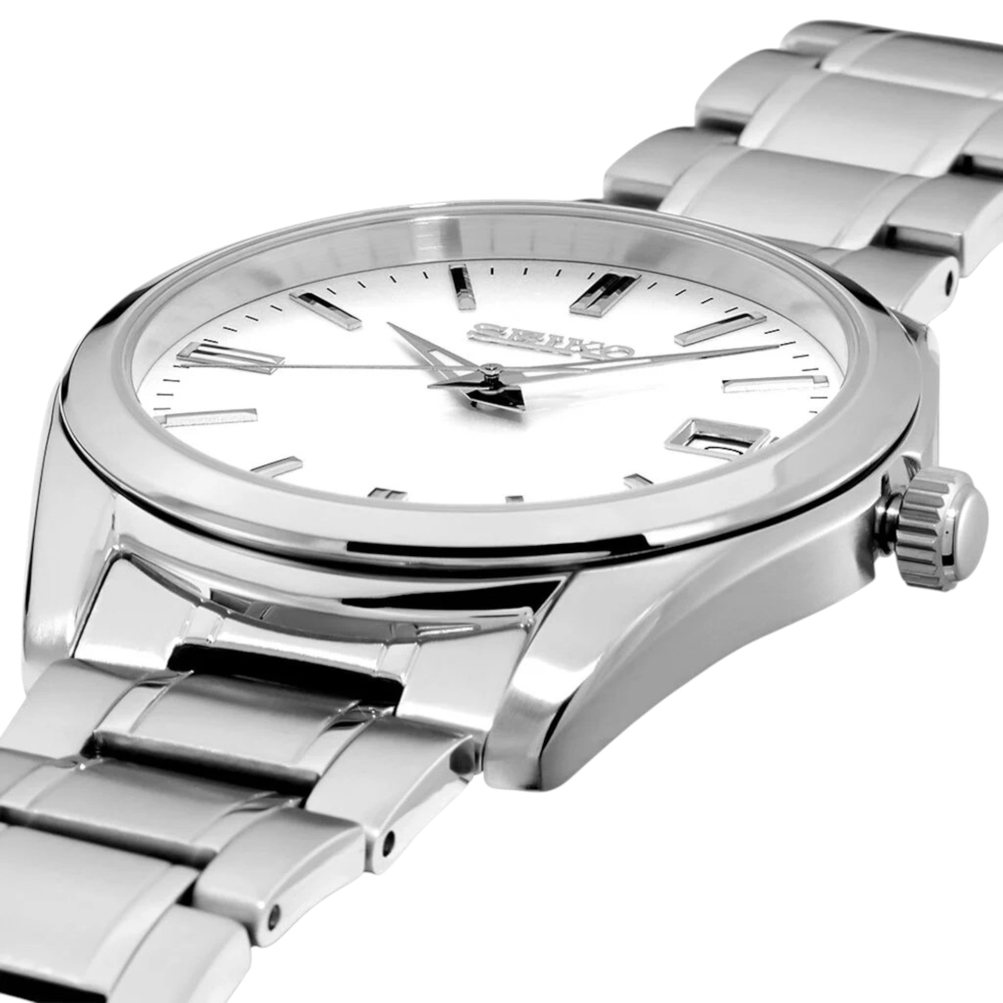 Montre Seiko Classic Homme SUR307P1 Blanc Argenté Quartz