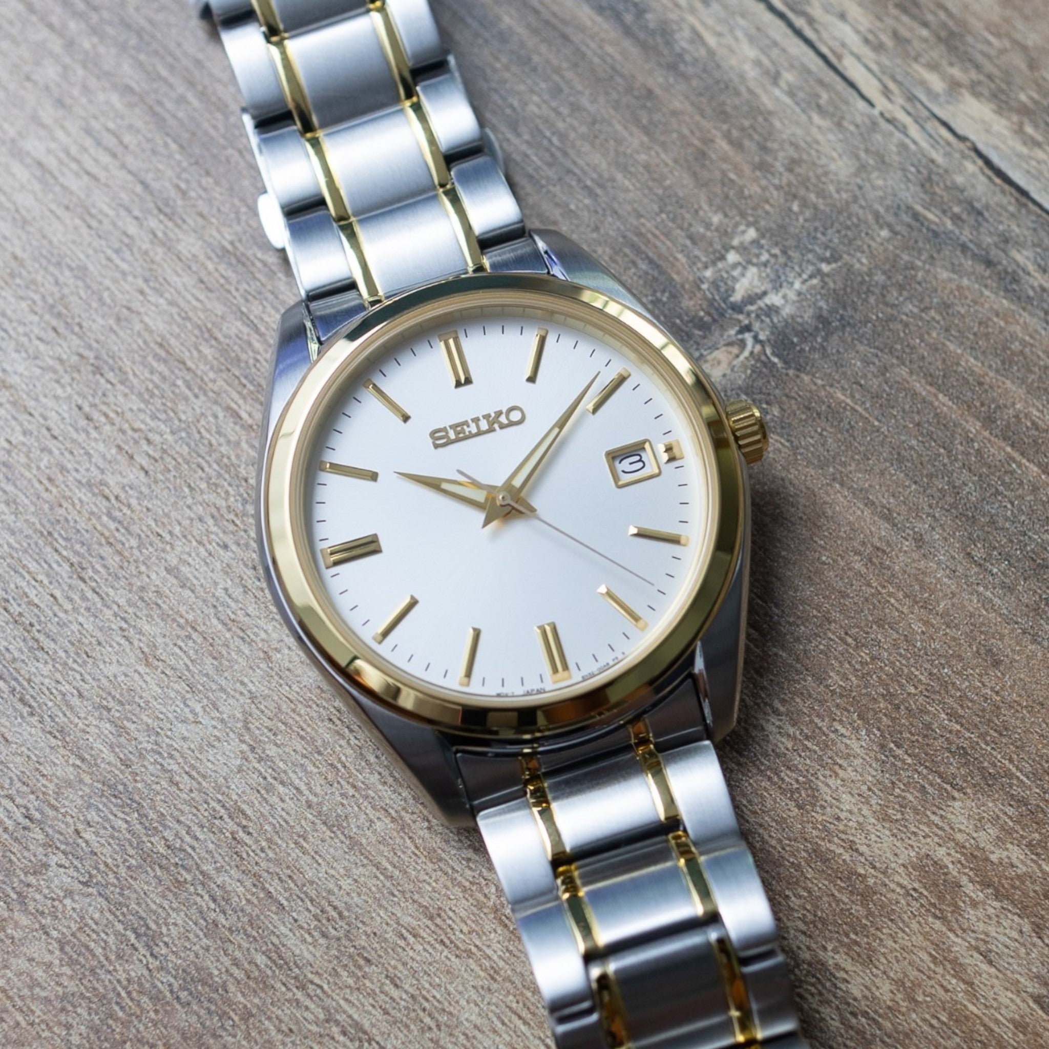 Montre Seiko Classic Homme SUR312P1 Blanc Bicolore Quartz