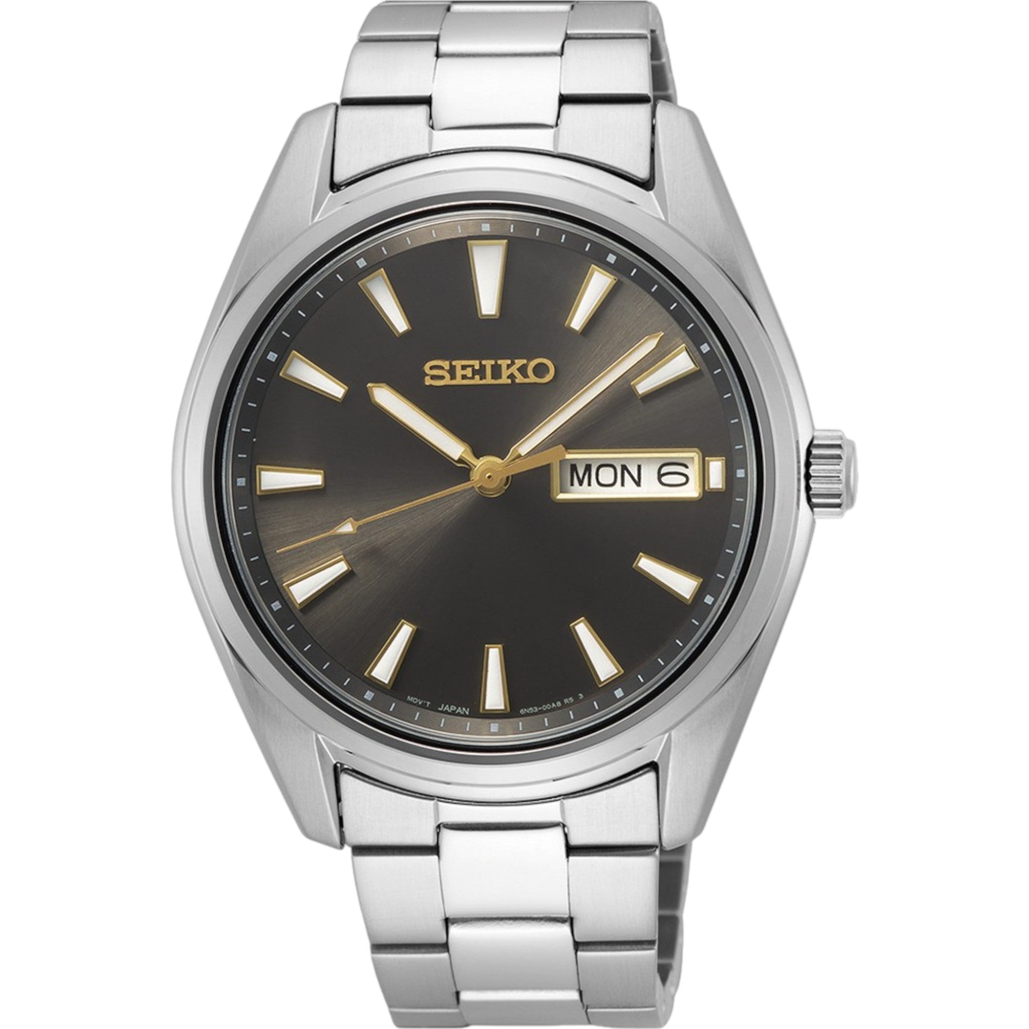 Seiko Classic Herren-Quarzuhr SUR343P1, grau, Tag/Datum