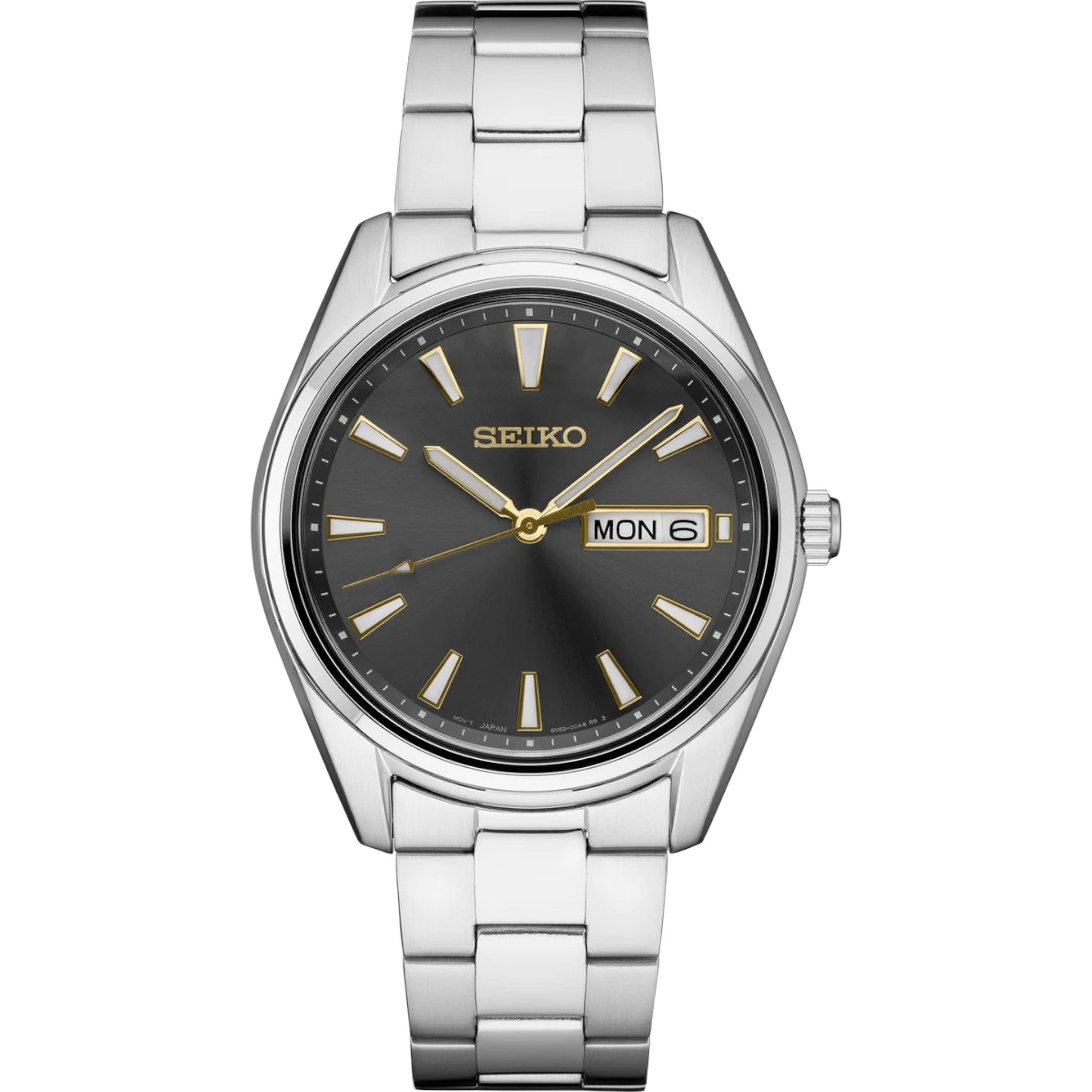 Seiko Classic Herren-Quarzuhr SUR343P1, grau, Tag/Datum