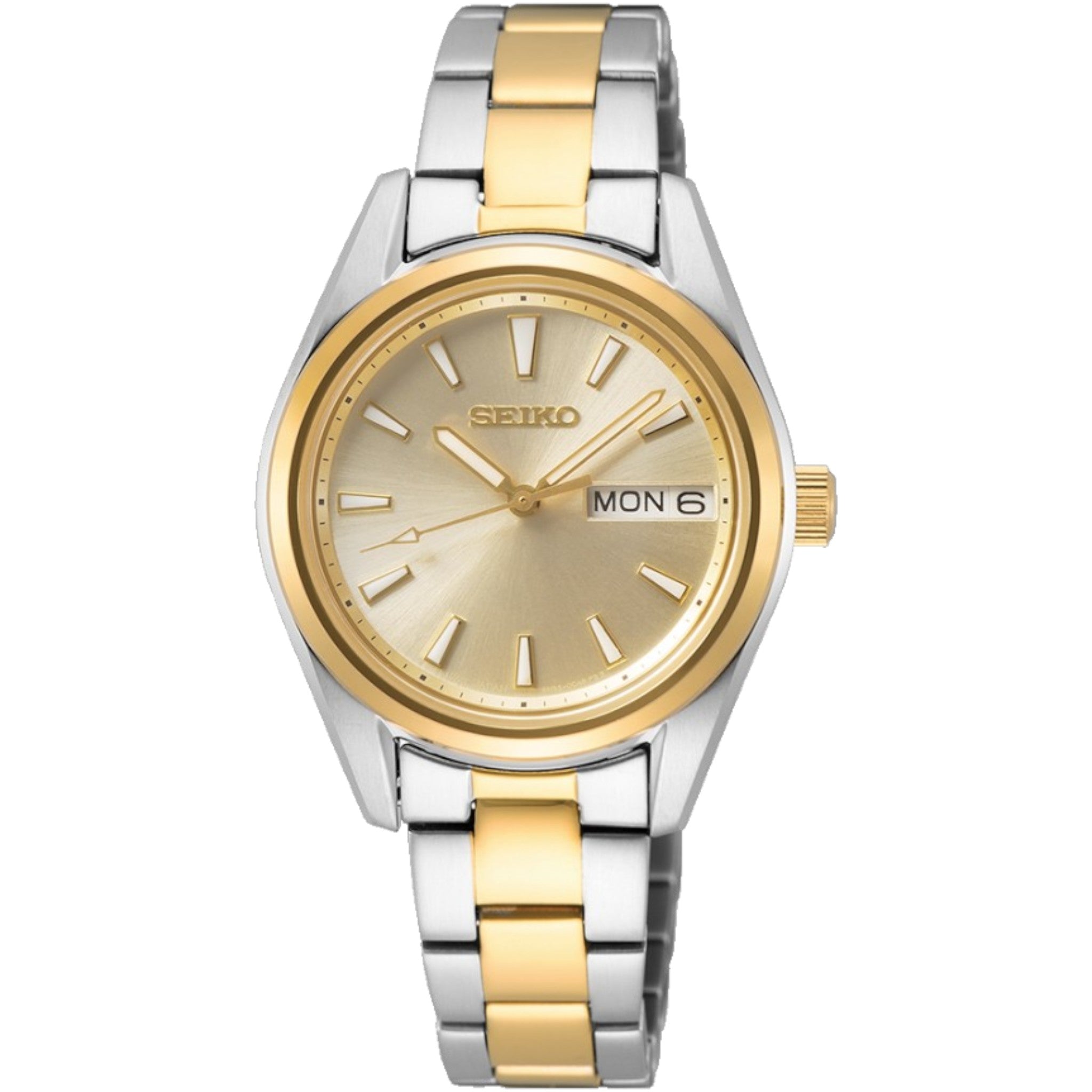Montre Seiko Neo Classic Femme SUR354P1 Doré Bicolore Jour / Date Quartz