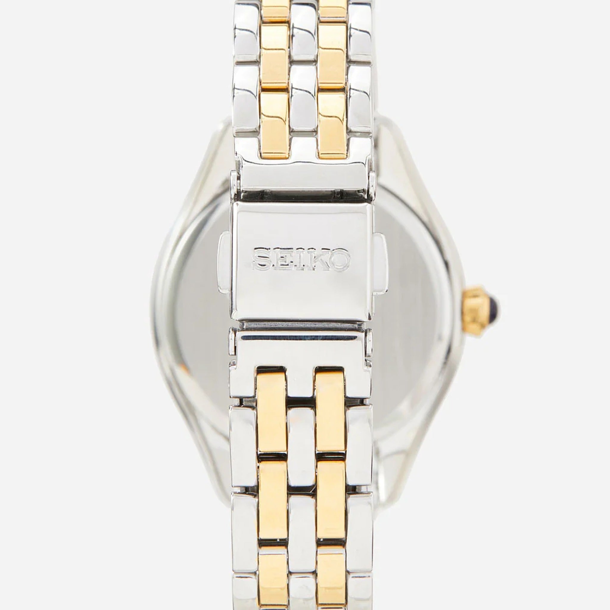 Seiko Round Quartz Women's Watch SUR380P1 Silver Gold