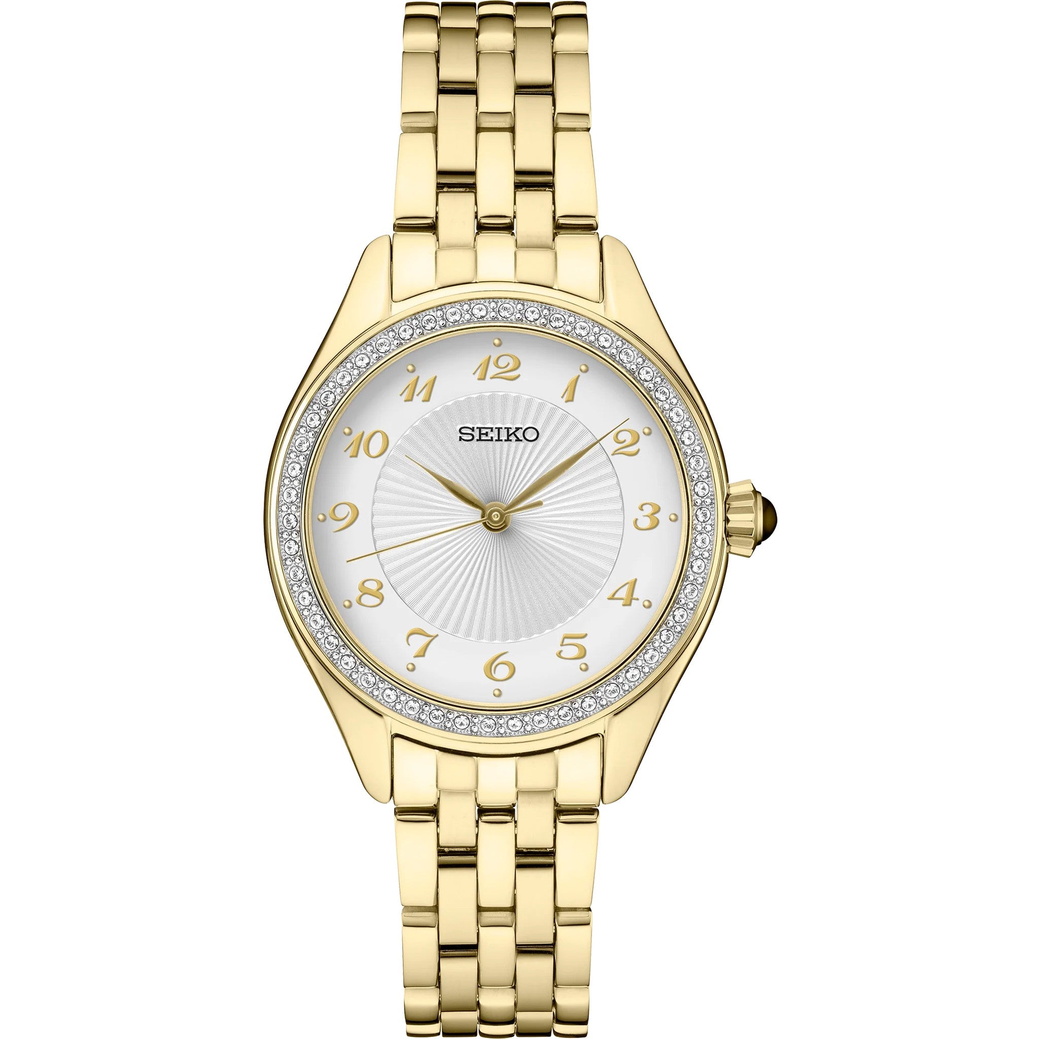 Seiko Quarzuhr Crystals Damen SUR394 Gold