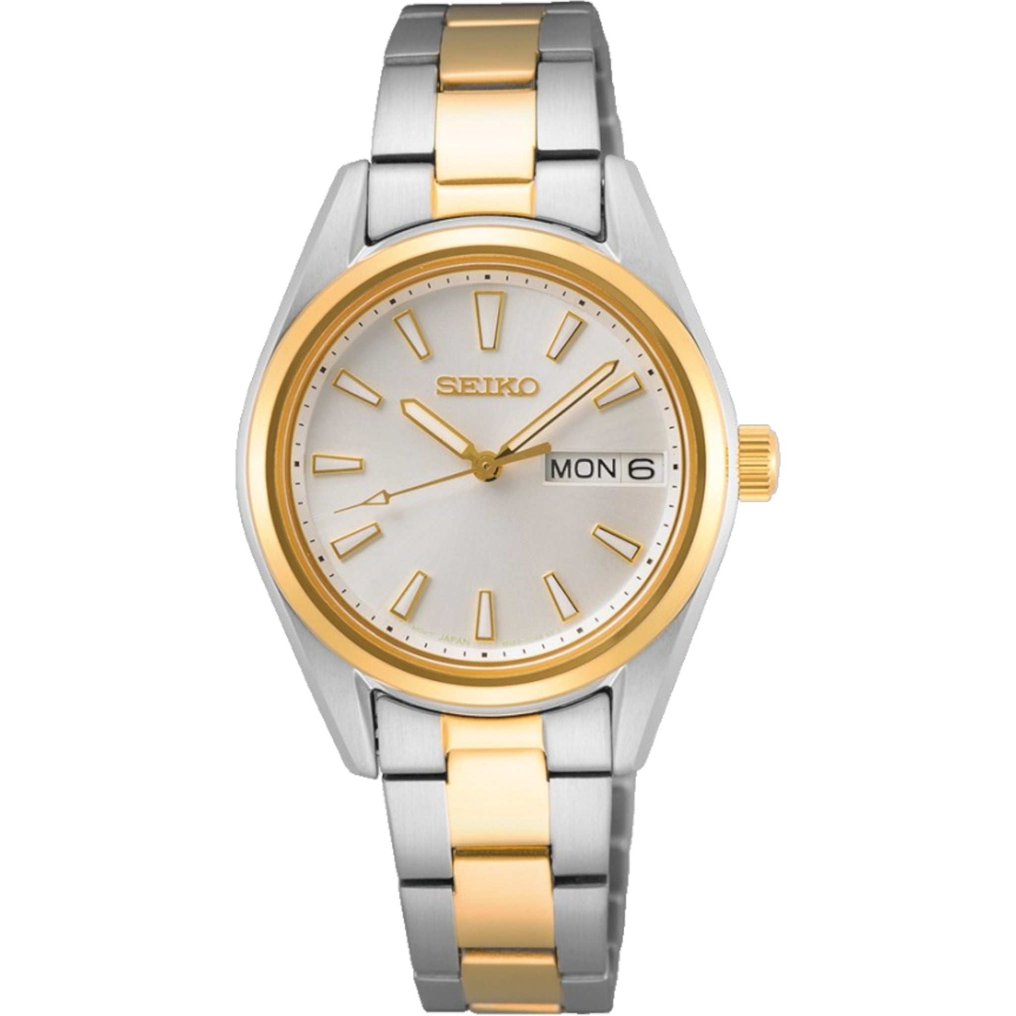 Montre Seiko Classic Femme SUR454P1 Blanc Argenté Doré Quartz