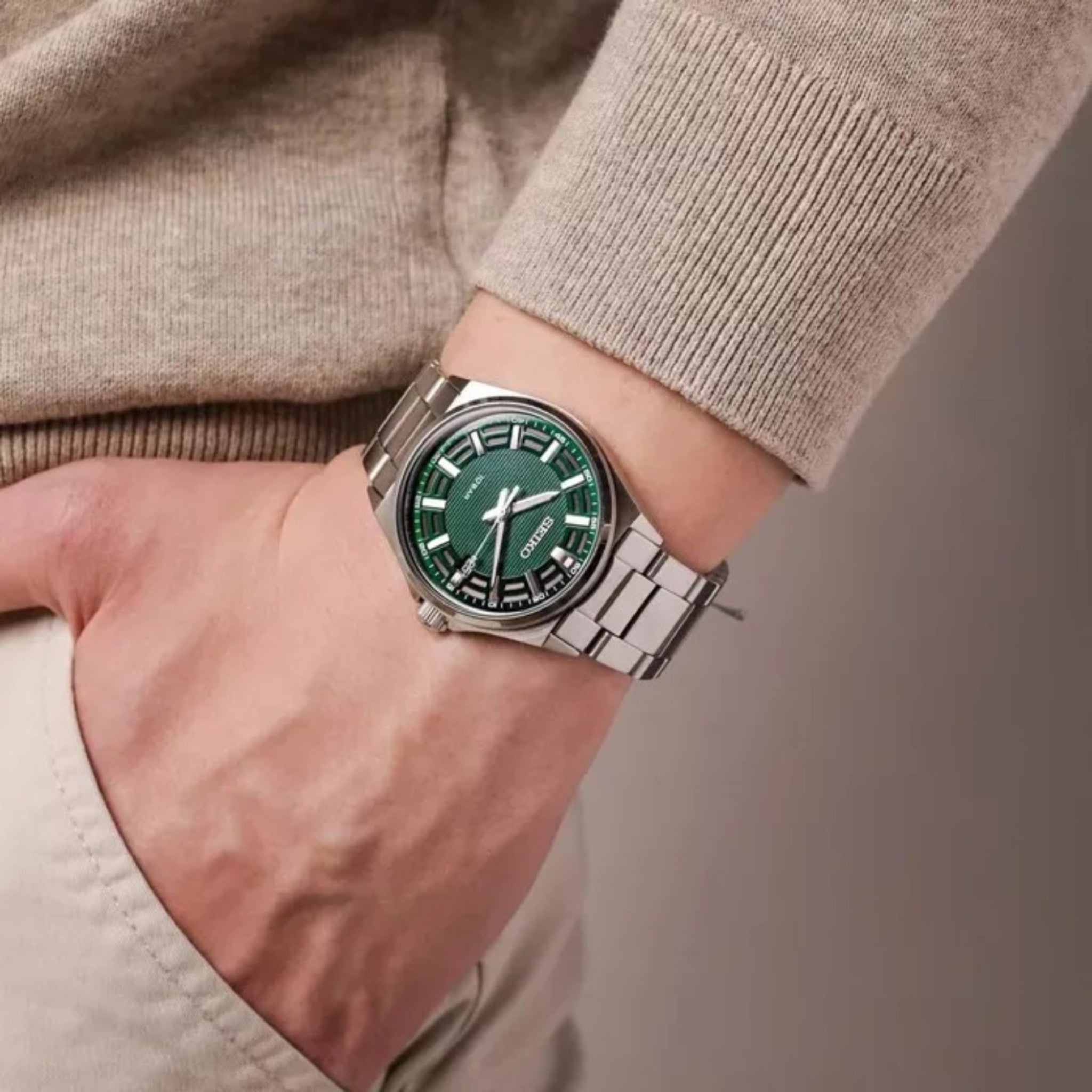 Montre Seiko Classic Homme SUR503P1 Vert Quartz