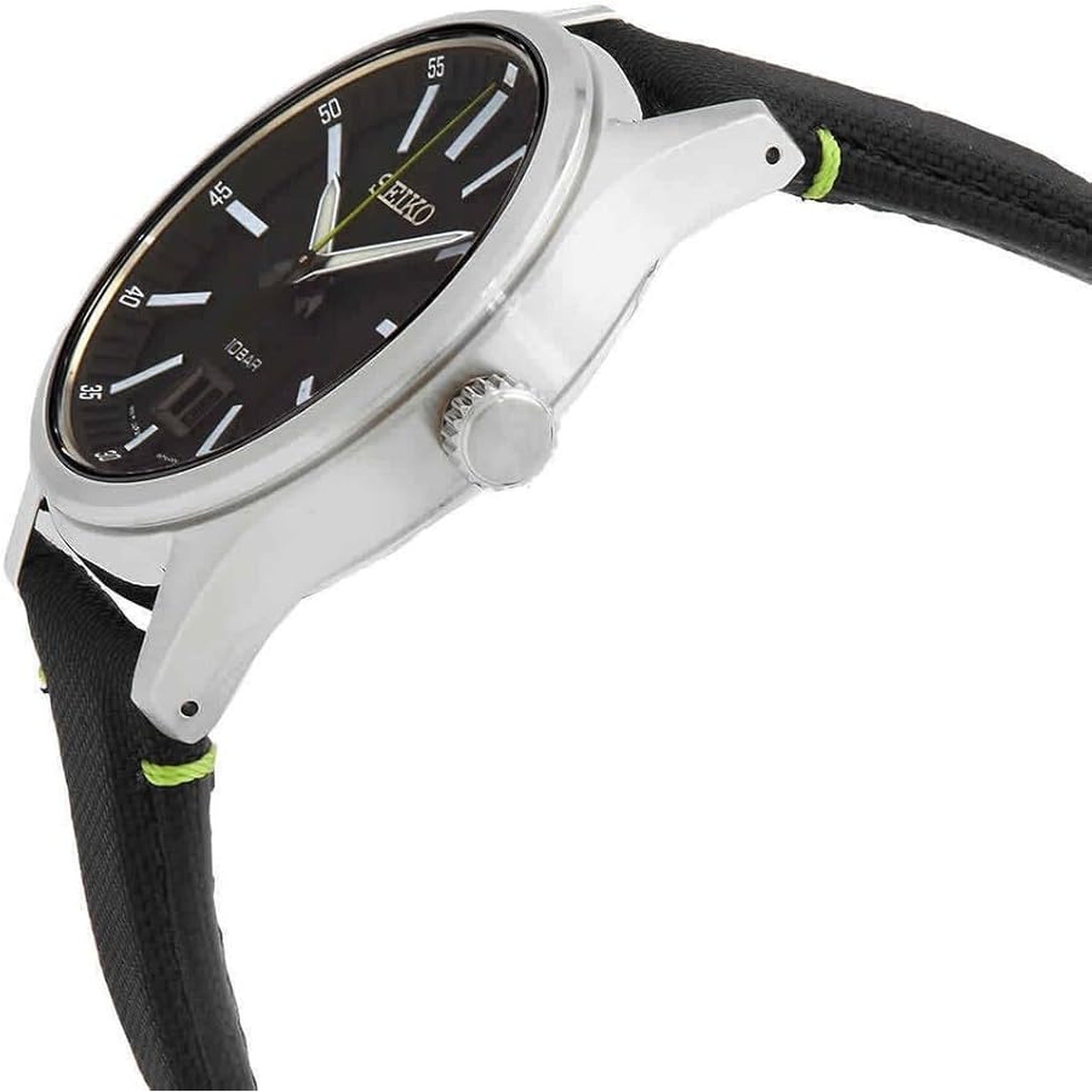 Montre Seiko Classique Sport Homme SUR517P1 Noir Date Bracelet Nylon
